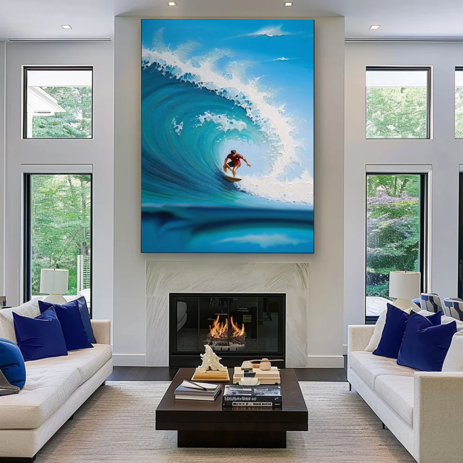 Surfing Sport Textured Wall Art #SA090