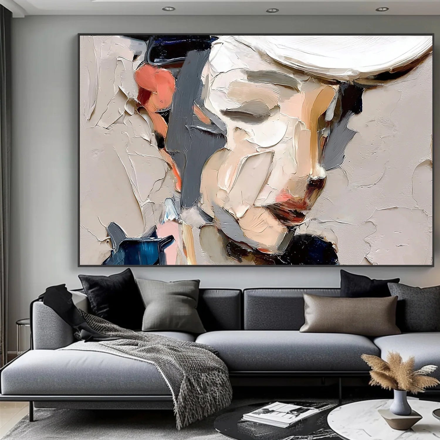 Abstract Portrait Textured Wall Art #AP123