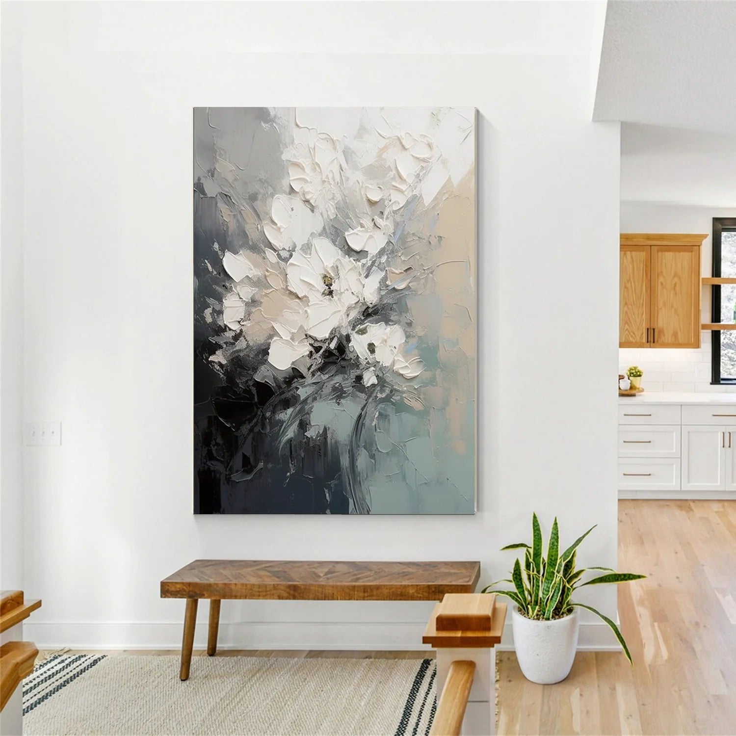 Flower & Tree Abstract Textured Wall Art #ML104