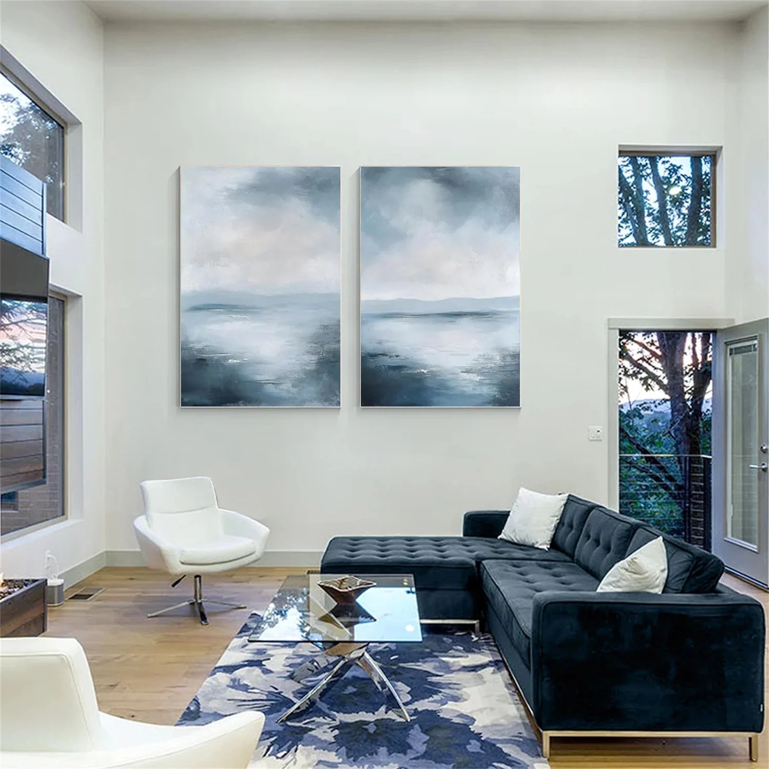 Sea & Sky Abstract Wall Art Set of 2 #MS253