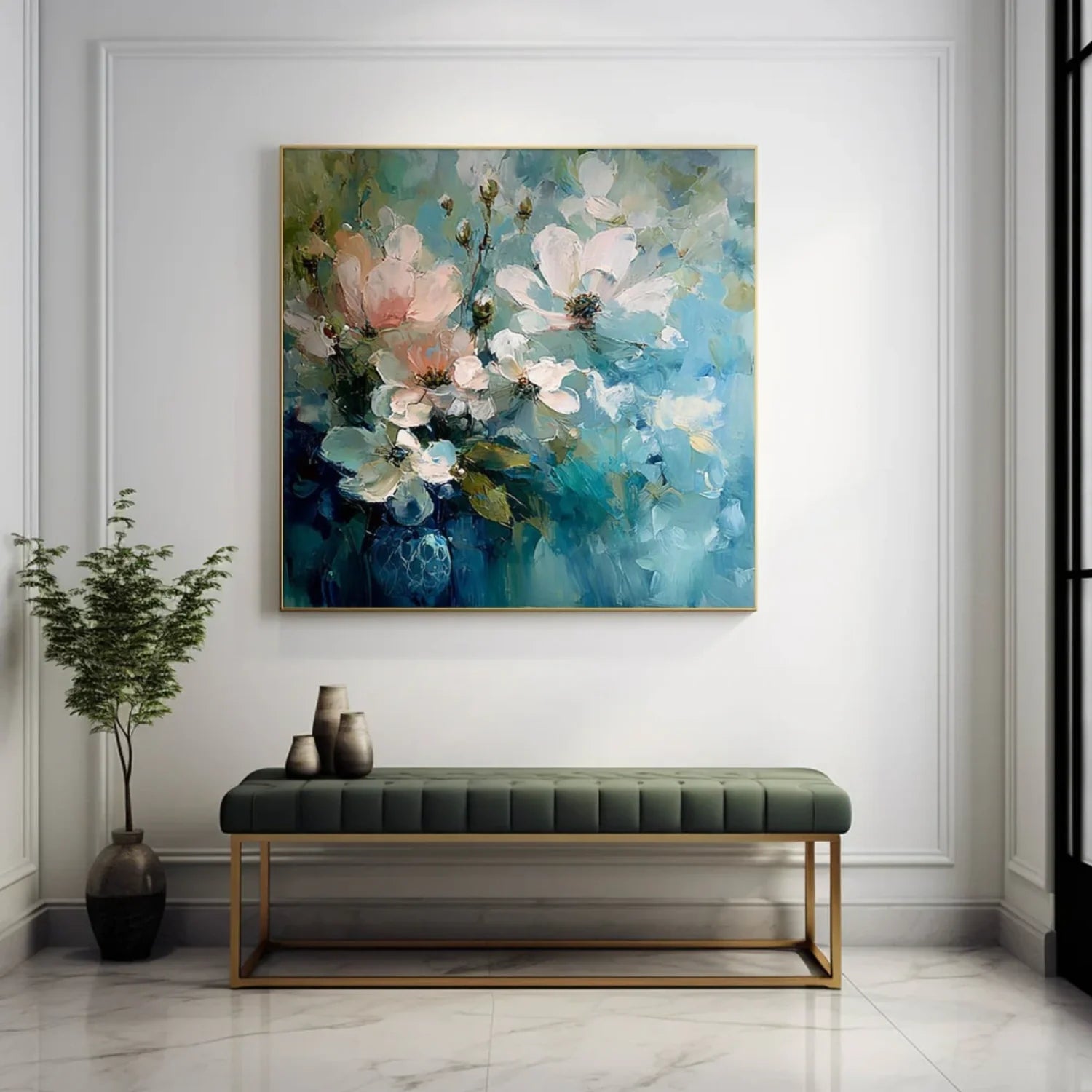 Flower & Tree Abstract Textured Wall Art #ML237