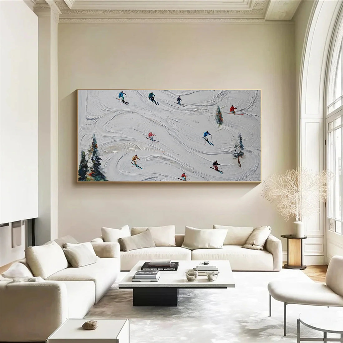 Skiing Sport Textured Wall Art #SA066