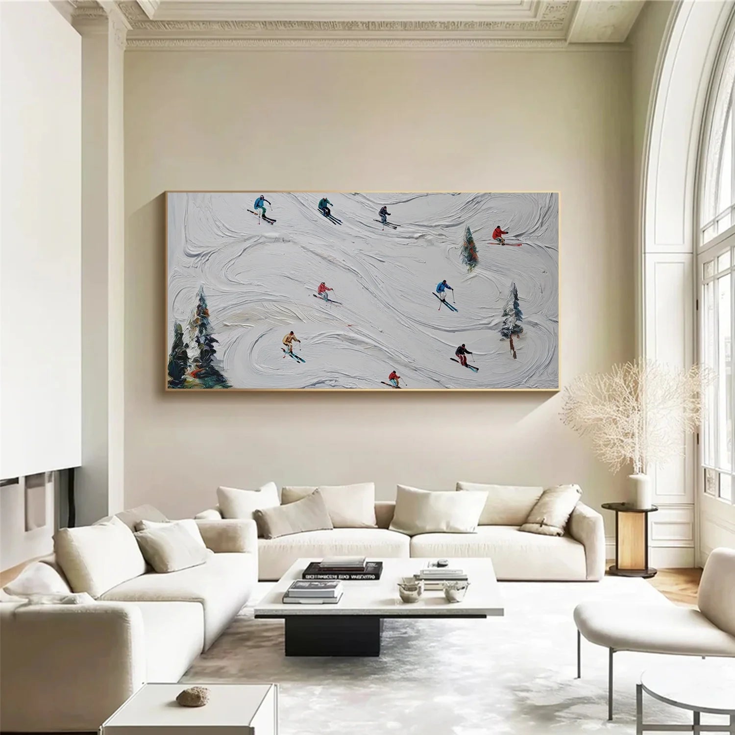 Skiing Sport Textured Wall Art #SA066