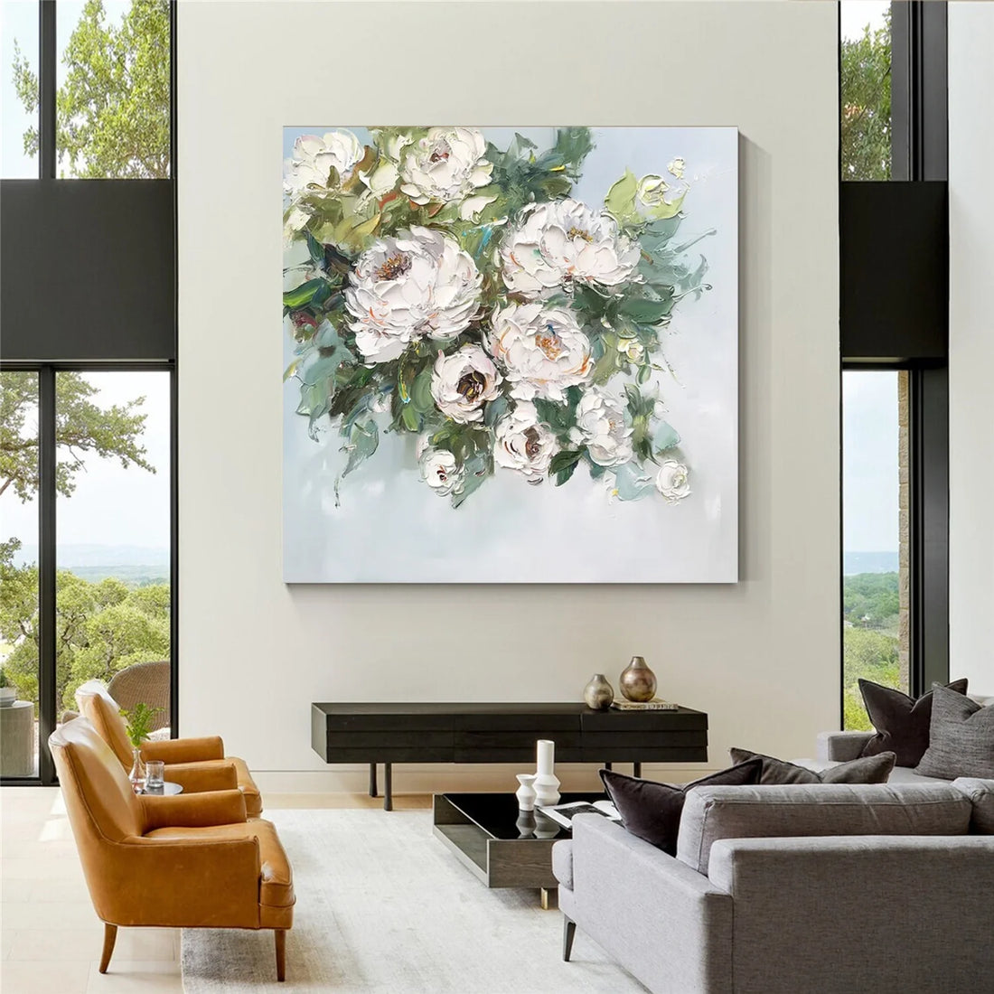Flower & Tree Abstract Textured Wall Art #ML126