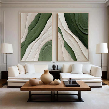 Green Texture Art Set of 2#GT032