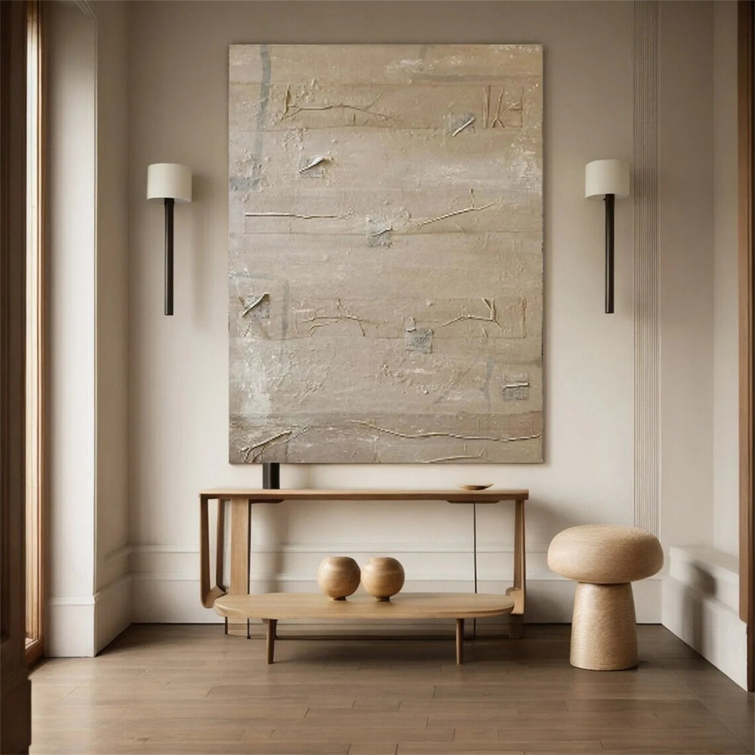 Minimalist Brown & Beige Art  #MB005