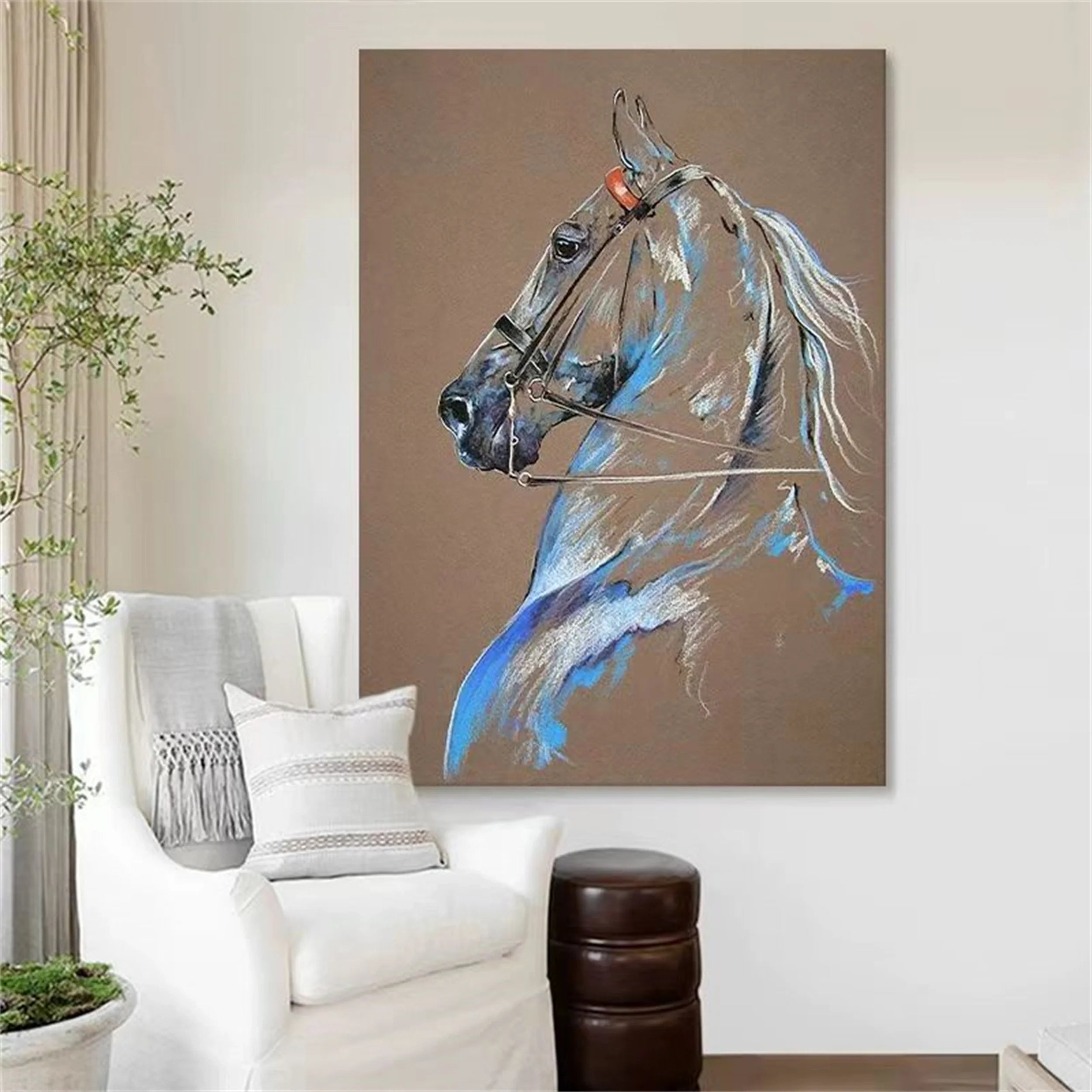 Colorful Horse Abstract Animal Wall Art #AL020