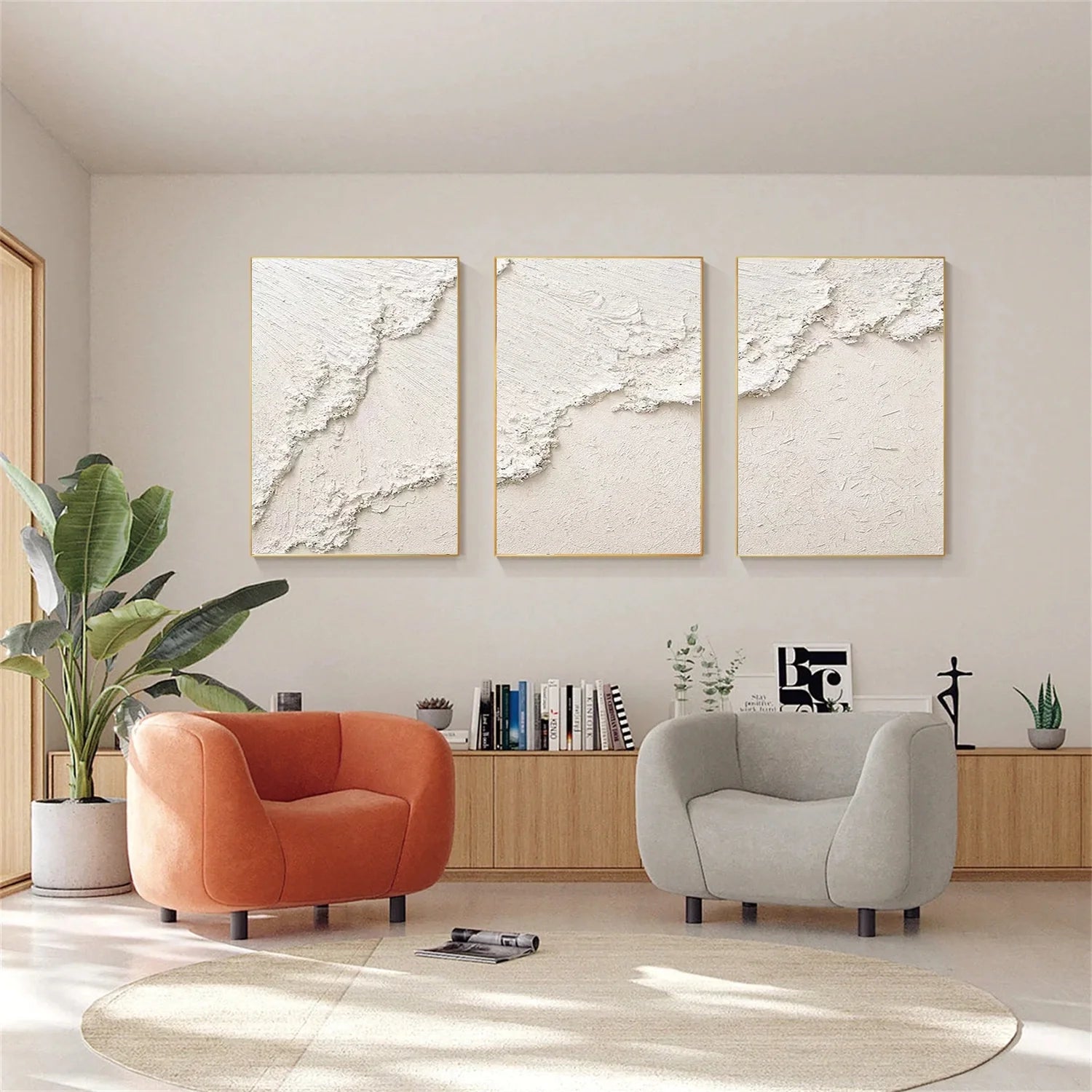 Sea & Sky Abstract Textured Wall Art Set of 3 #MS204