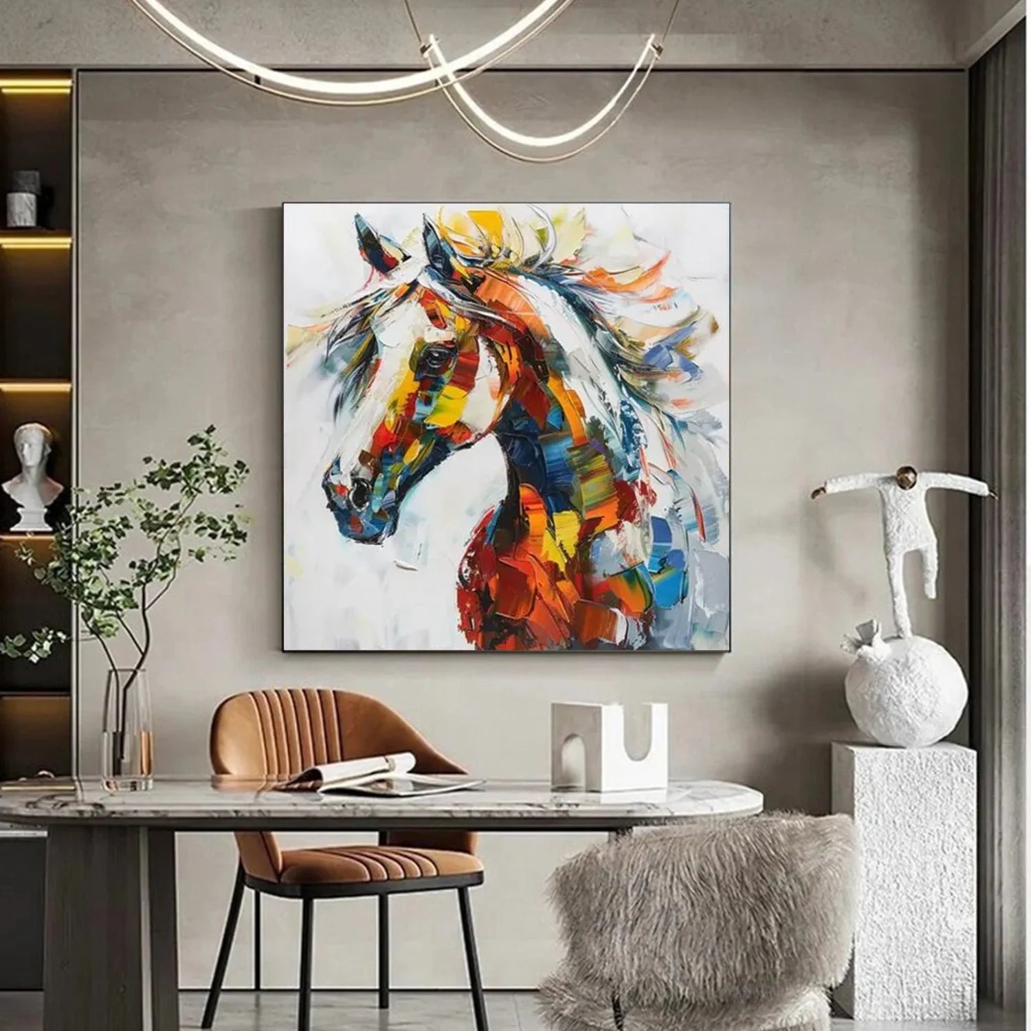 Abstract Animal Horse Wall Art #AL158