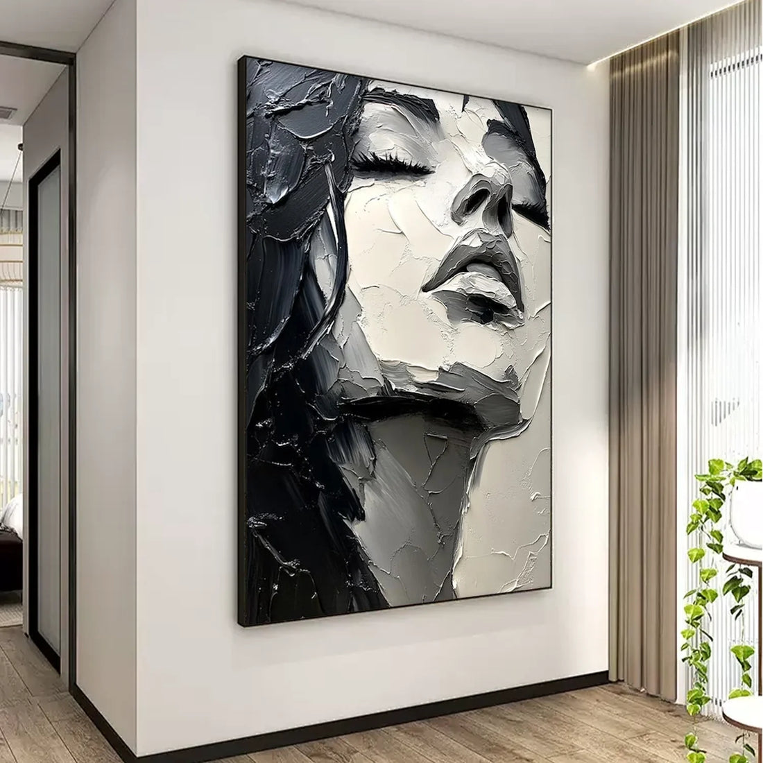 Abstract Portrait Textured Wall Art #AP090