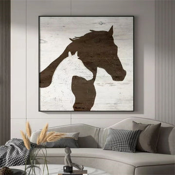 White Horse Abstract Animal Wall Art #AL028