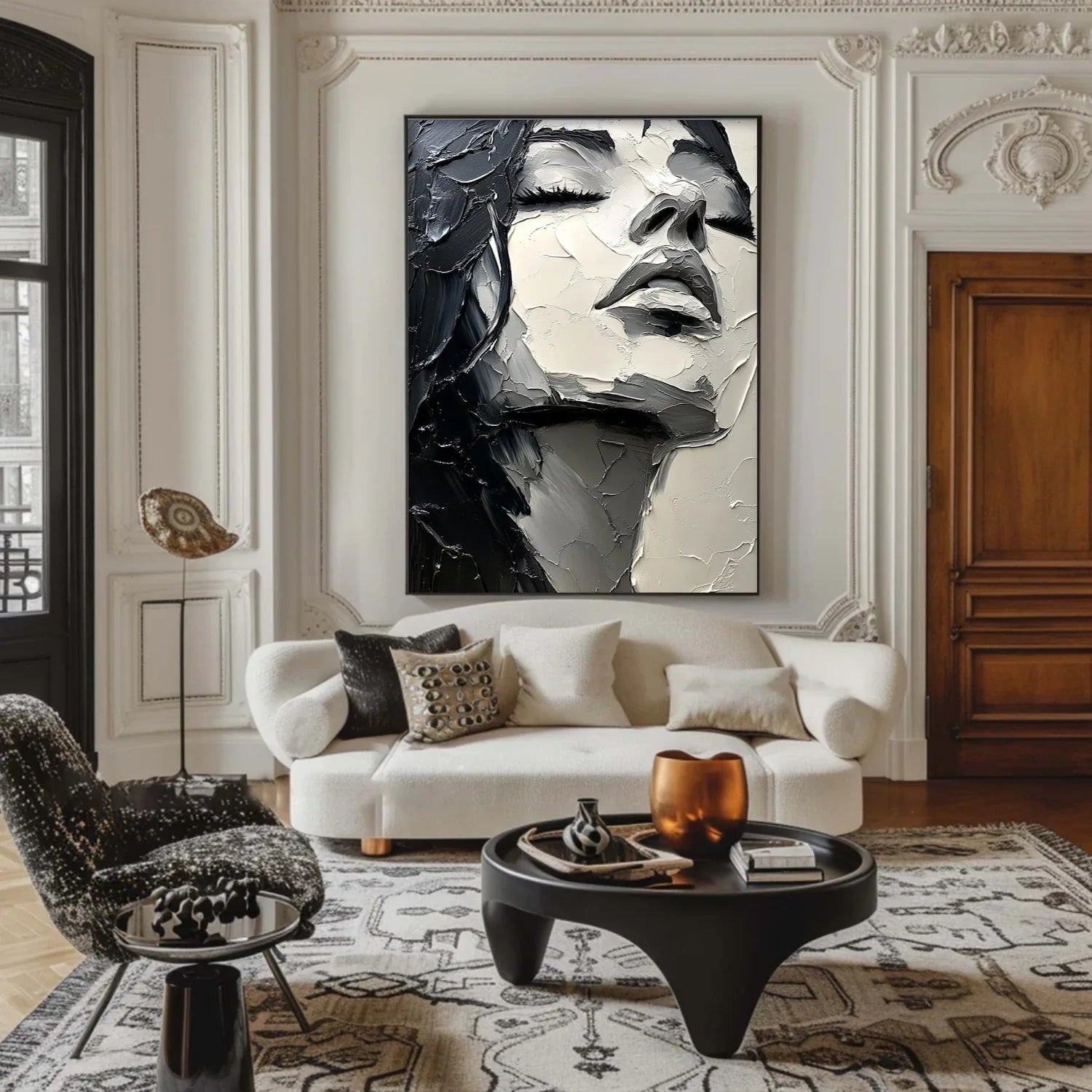 Abstract Portrait Textured Wall Art #AP090