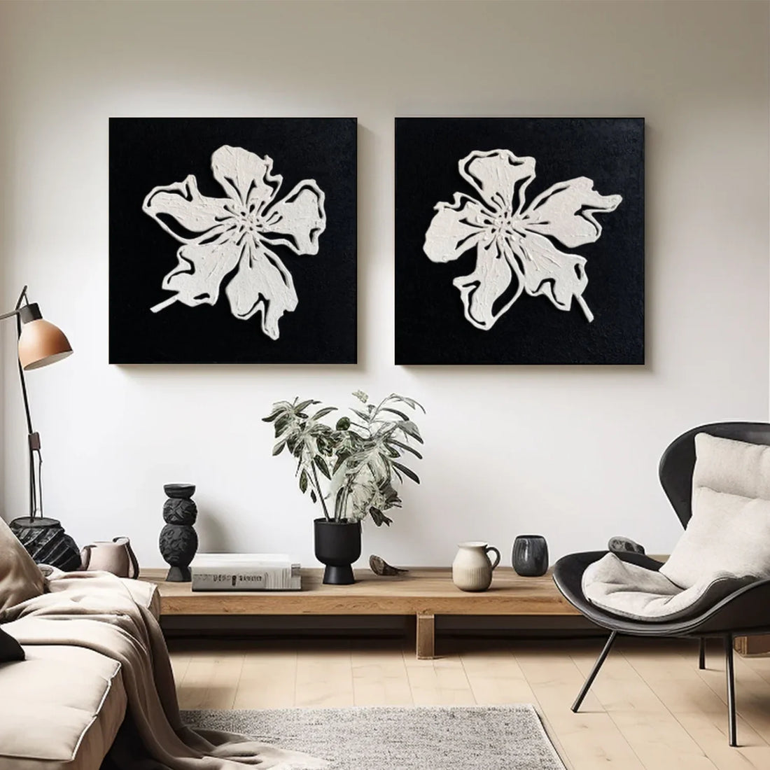 Flower & Tree Abstract Wall Art Set of 2 #ML254