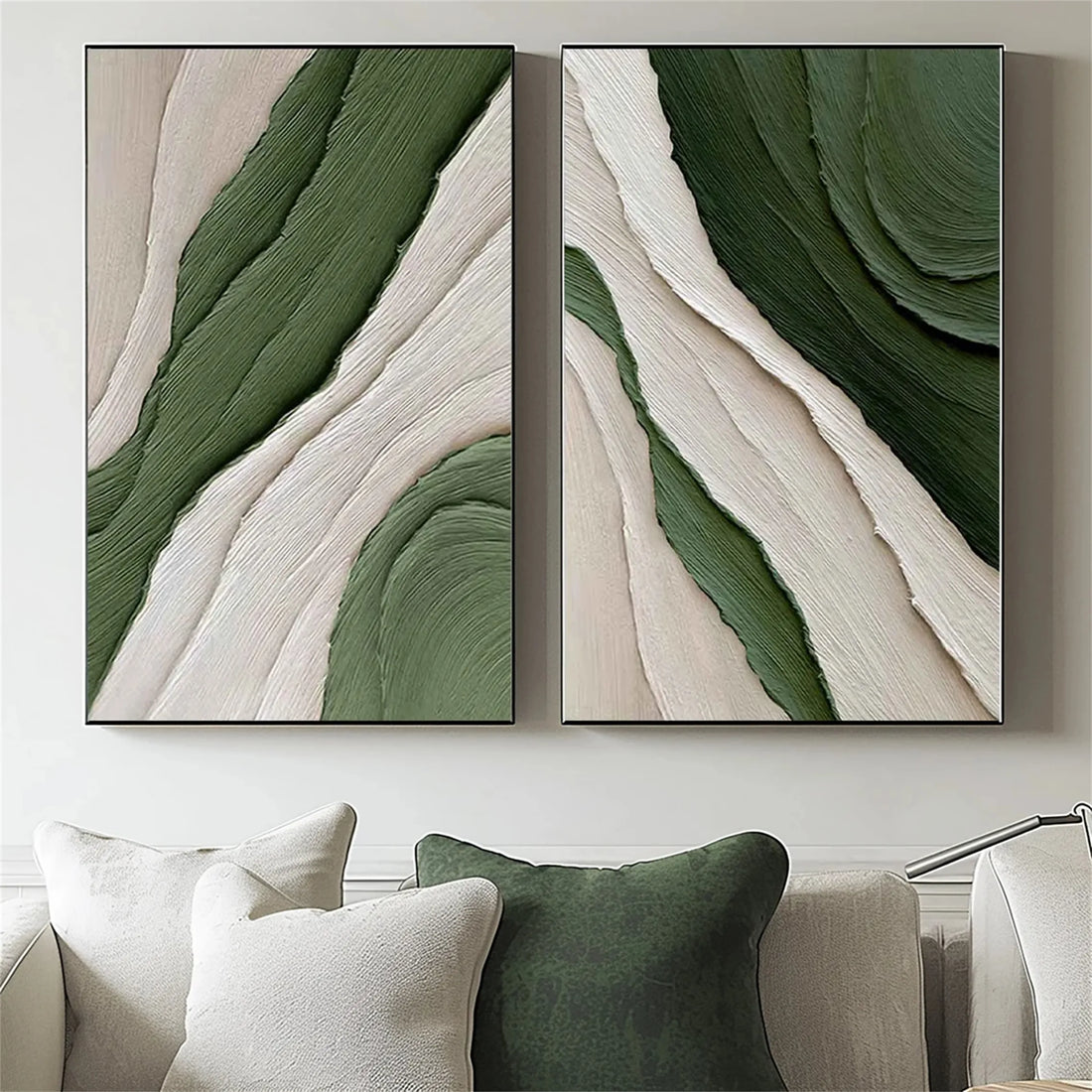 Green Texture Art Set of 2#GT032