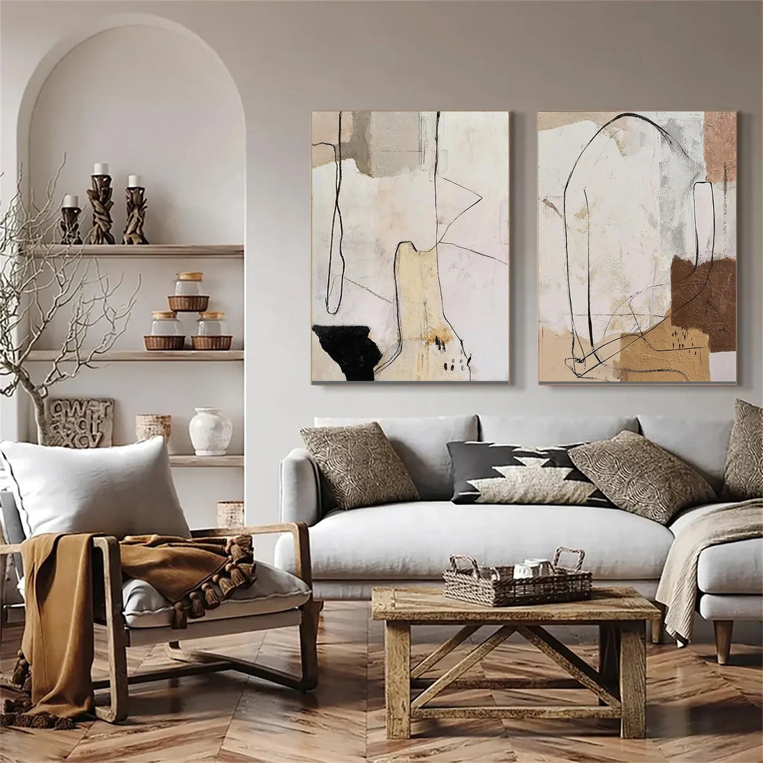 Abstract Canvas Art Set of 2 #WS1069