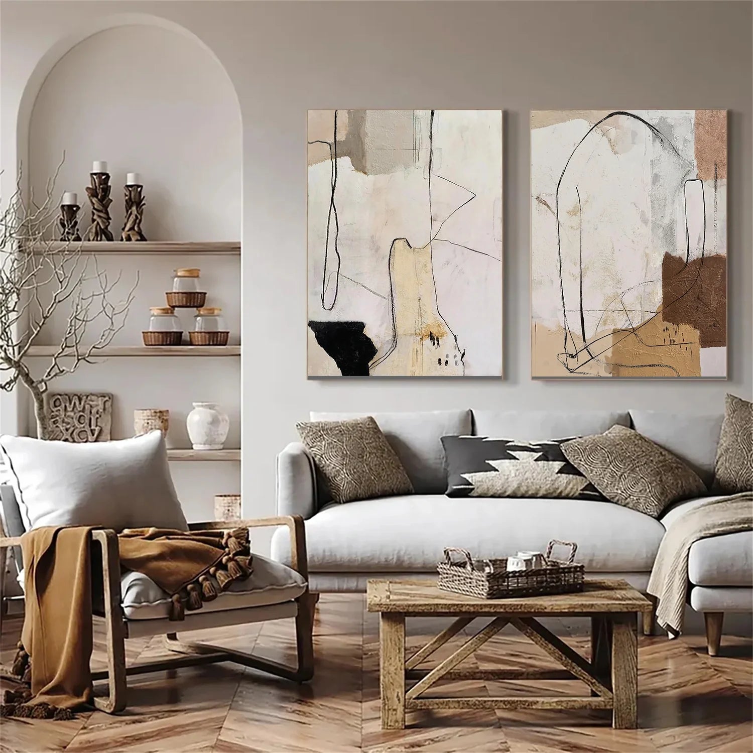 Abstract Canvas Art Set of 2 #WS1069