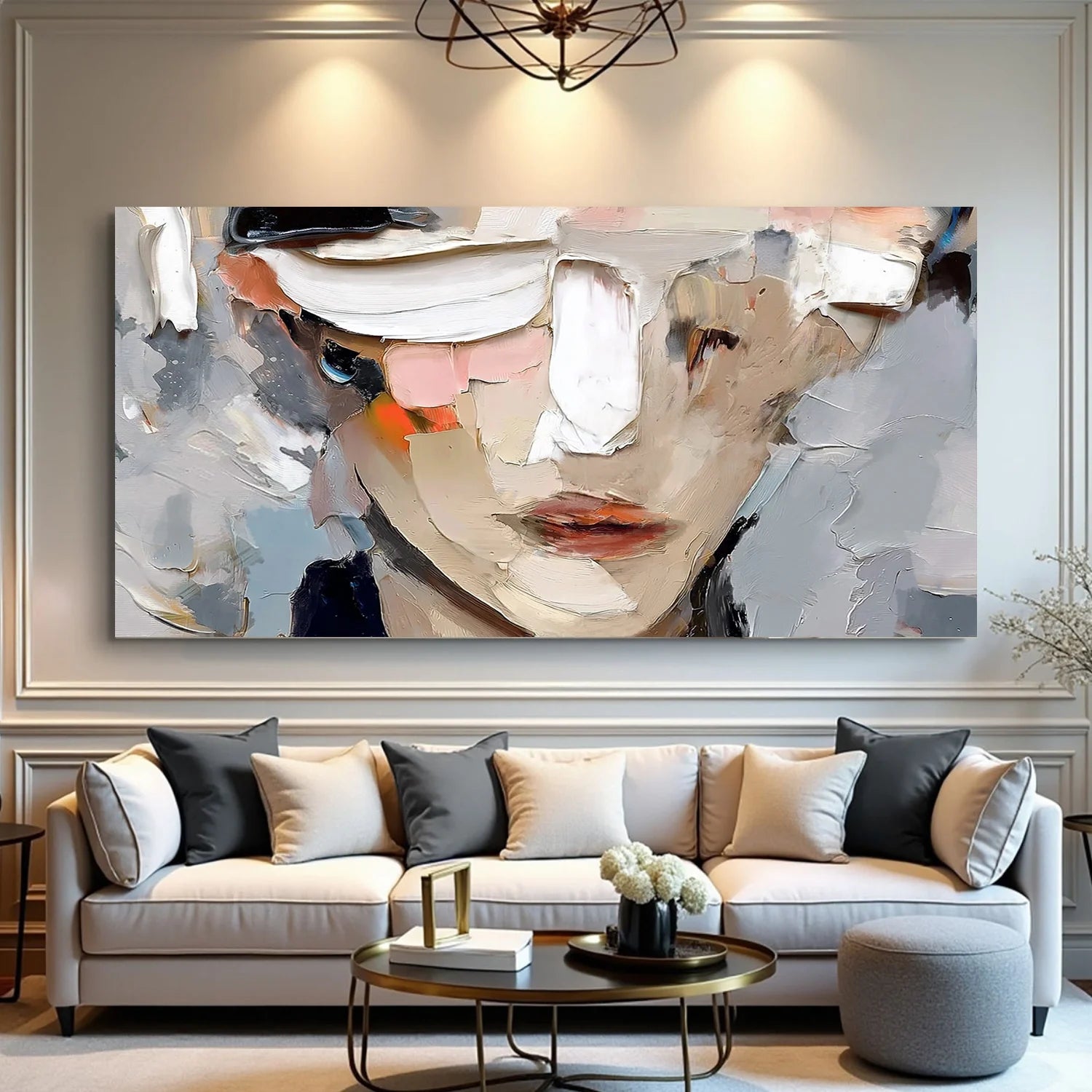 Abstract Portrait Textured Wall Art #AP122