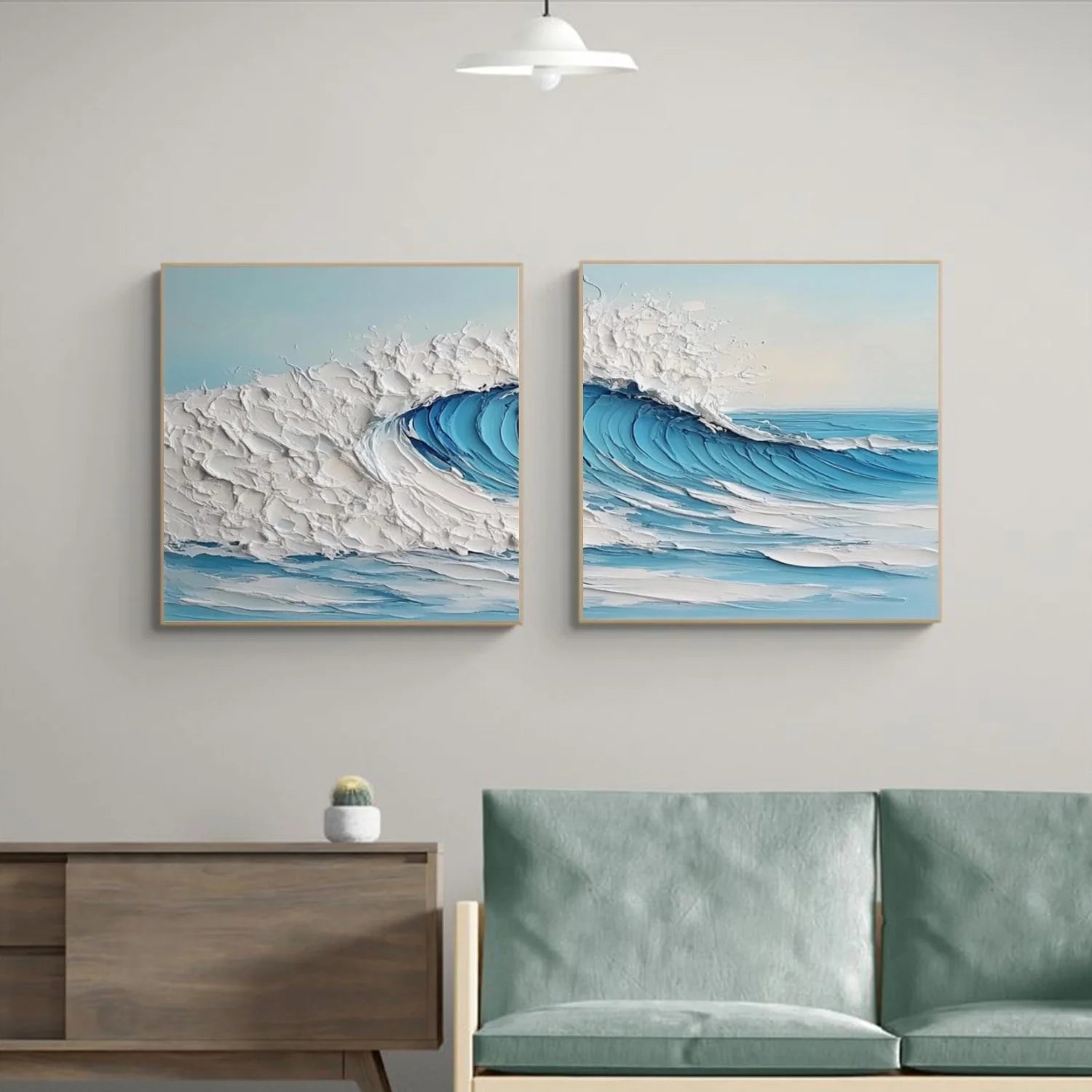 Sea & Sky Abstract Textured Wall Art Set of 2 #MS241