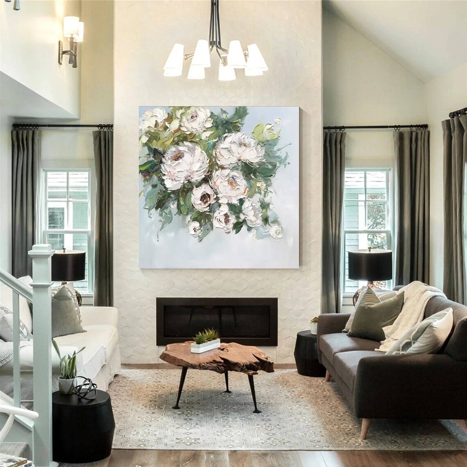 Flower & Tree Abstract Textured Wall Art #ML126