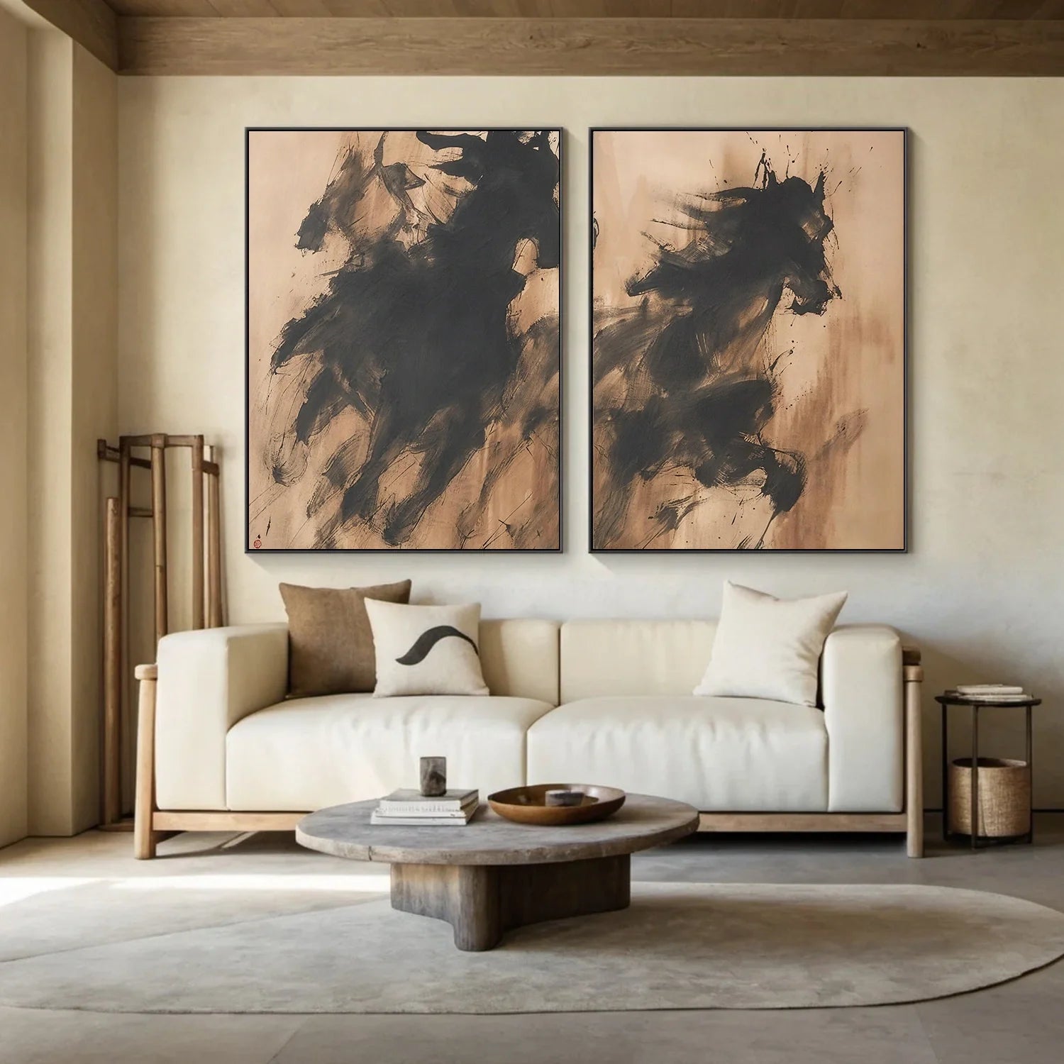 Abstract Animal Horse Wall Art Set of 2 #AL176