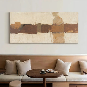 Beige and Brown Abstract Canvas Art #WS759