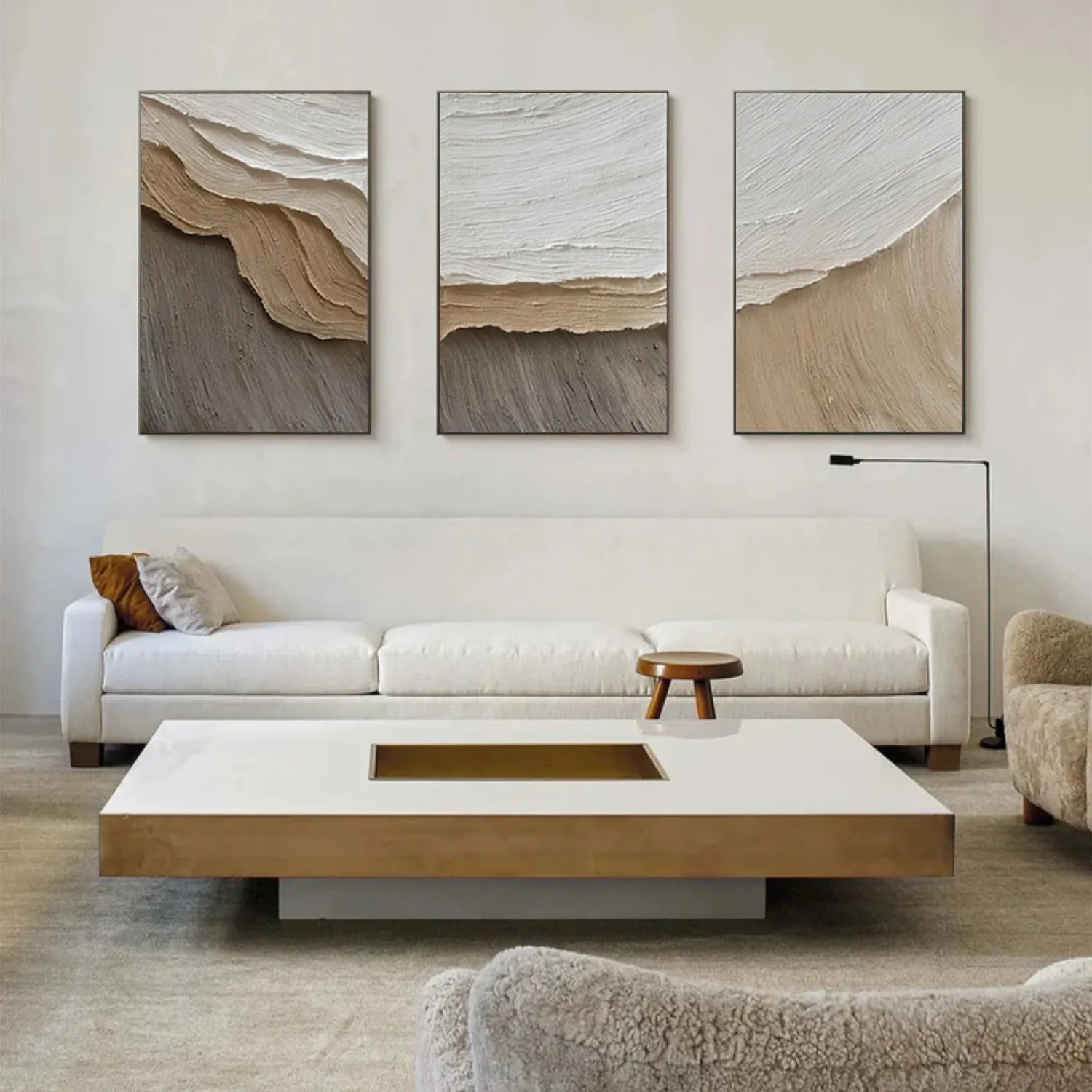 Minimalist Textured Canvas Art Set of 3 #MM383