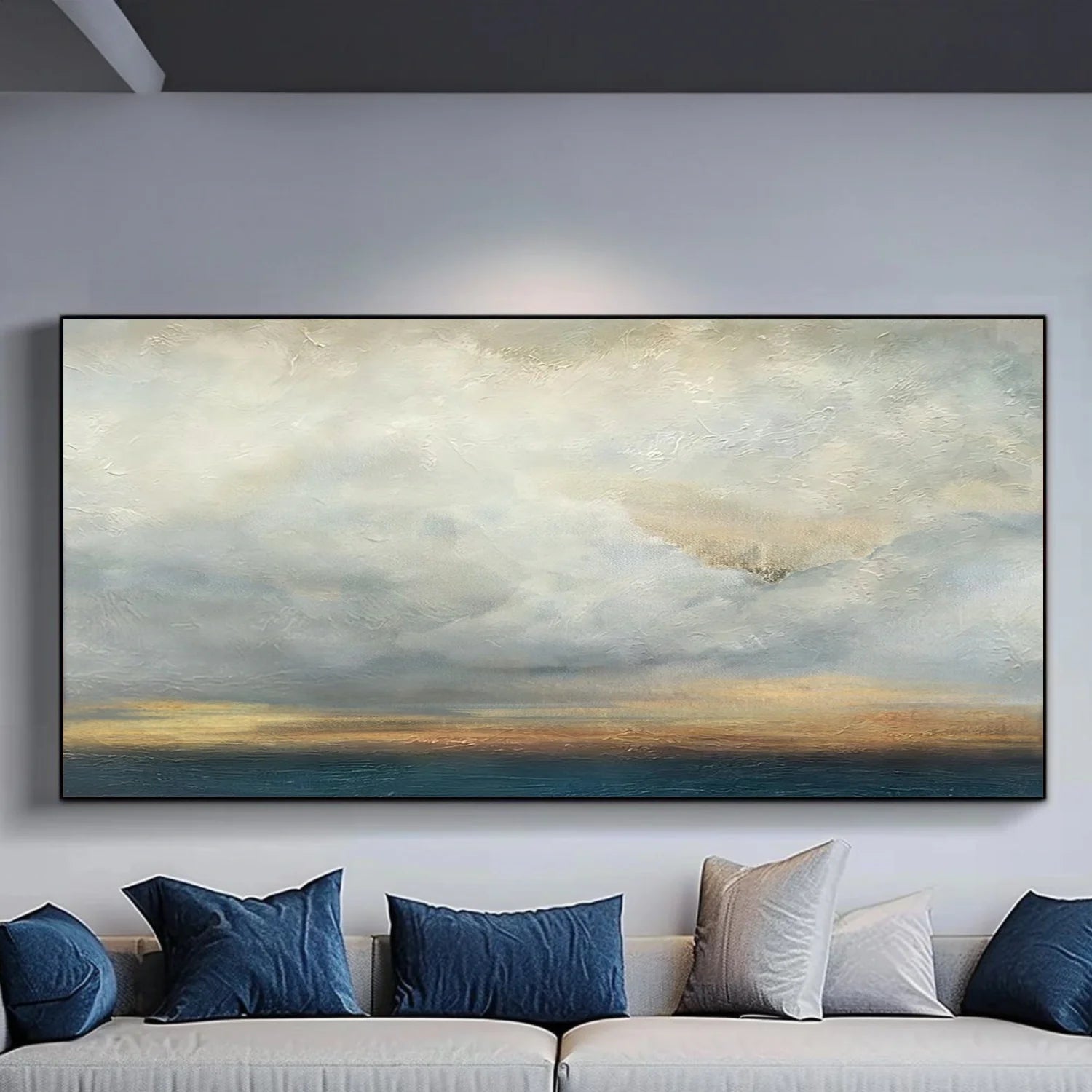 Blue and Gold Abstract Canvas Art #WS900