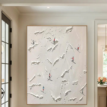 Skiing Sport Textured Wall Art #SA065