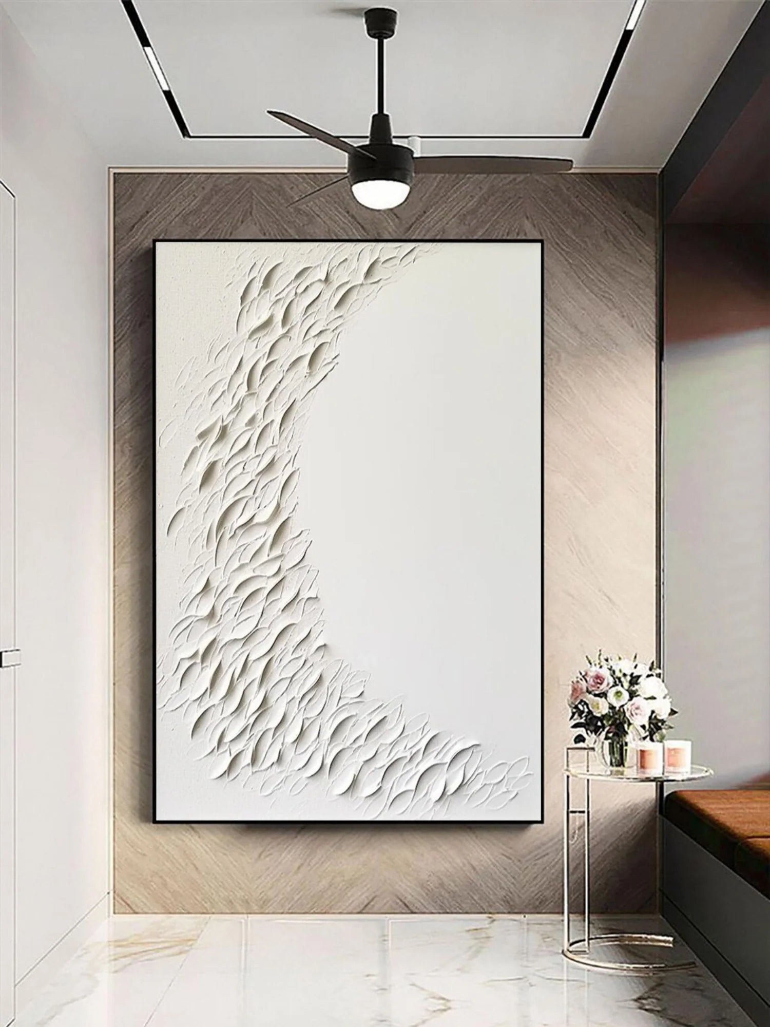 White Minimalistic Textured Art #MM212