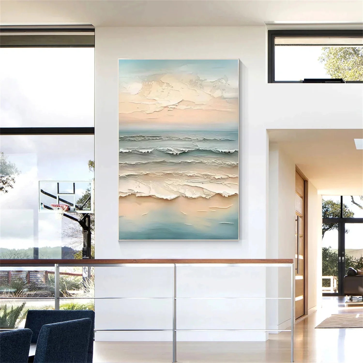 Sea & Sky Abstract Textured Wall Art #MS143