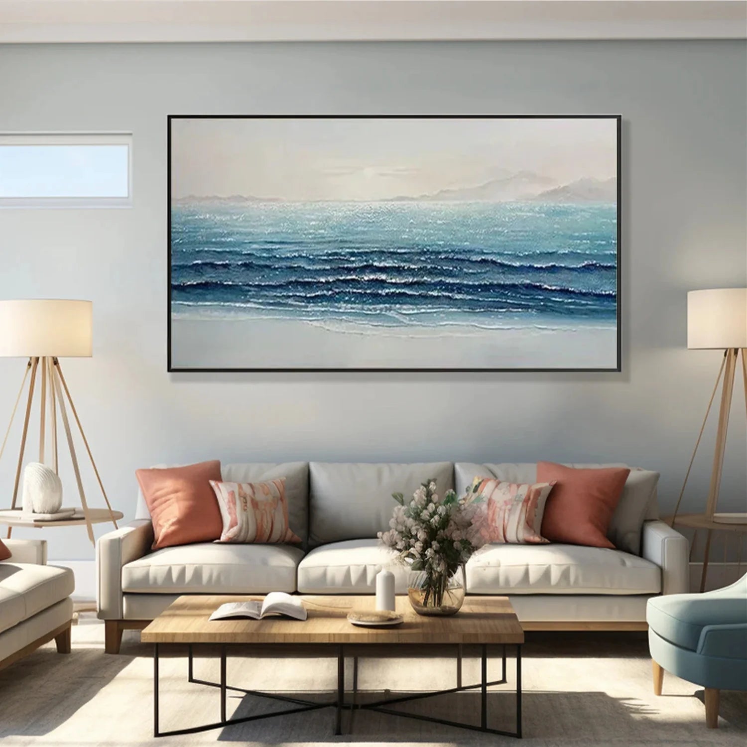Sea & Sky Abstract Textured Wall Art #MS206
