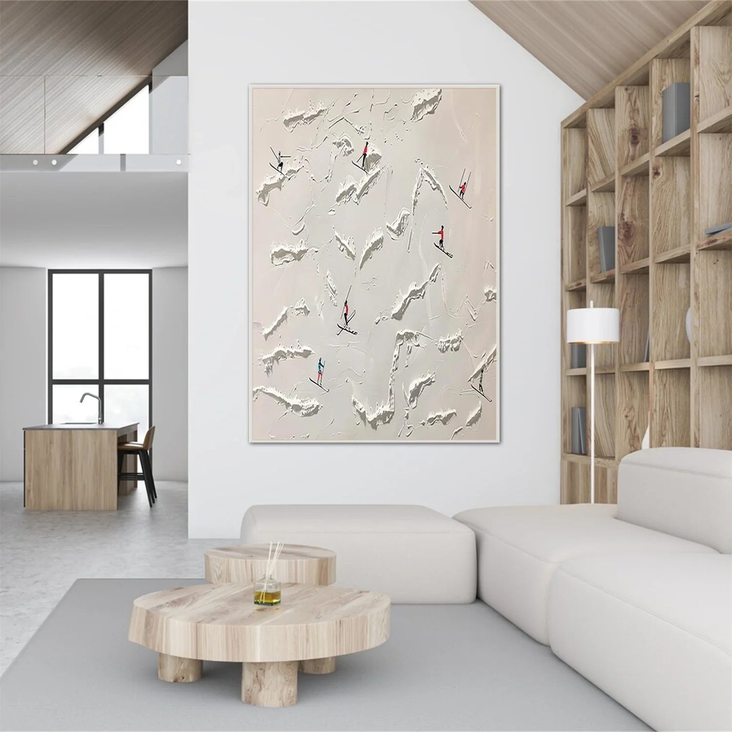 Skiing Sport Textured Wall Art #SA065