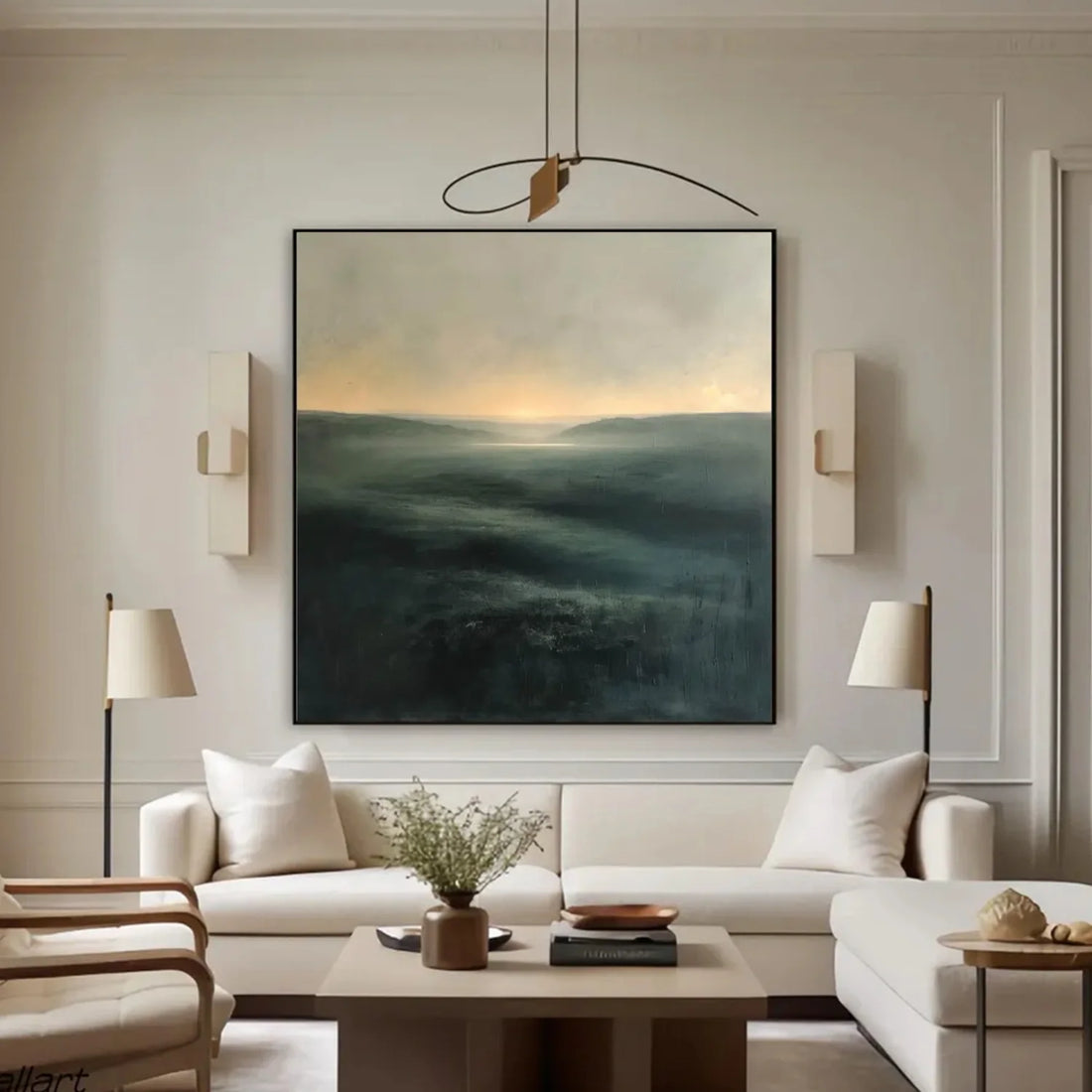 Green Minimalist Canvas Art #GT046