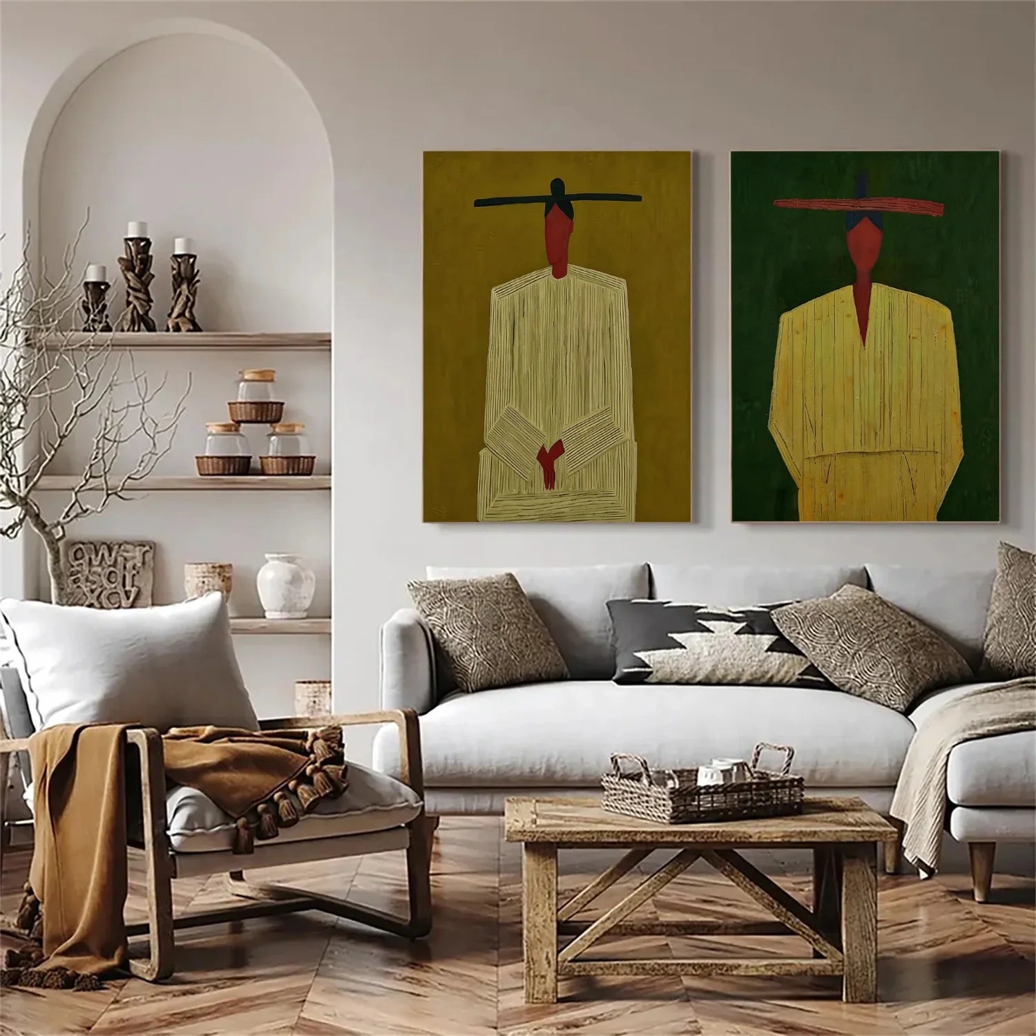Abstract Portrait Wall Art Set of 2 #AP117