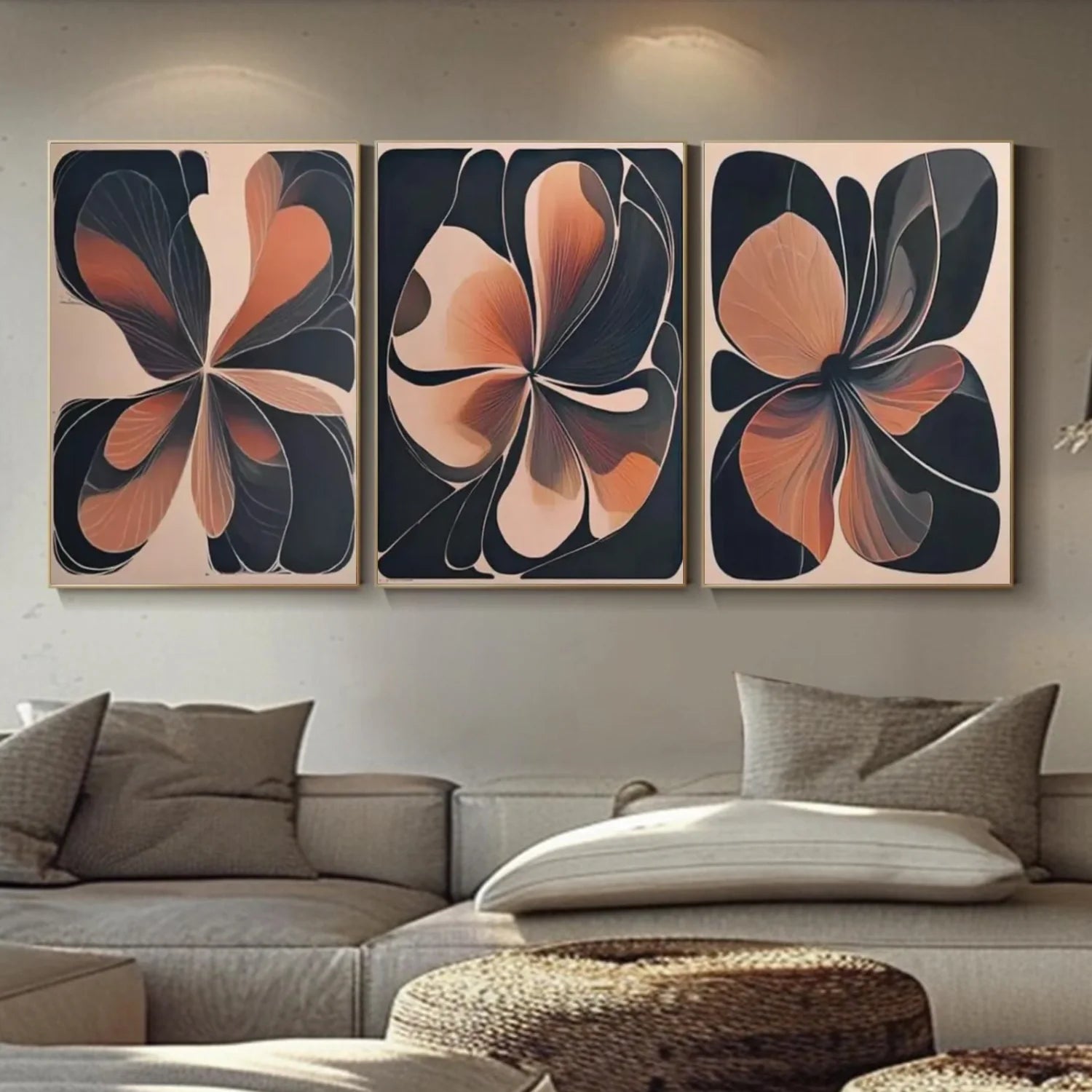 Flower & Tree Abstract Wall Art Set of 3 #ML153