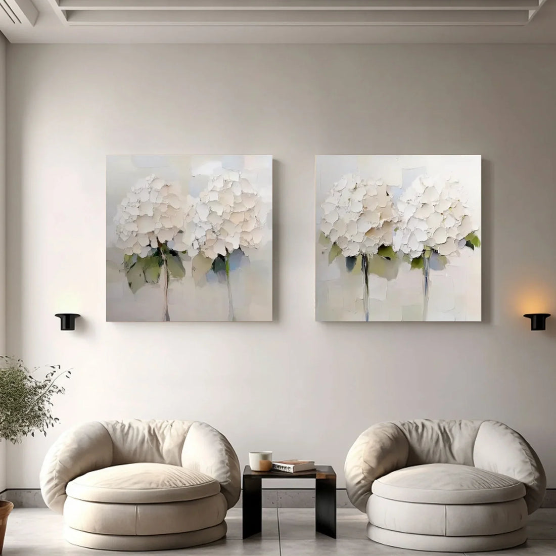 Flower & Tree Abstract Textured Wall Art Set of 2 #ML146
