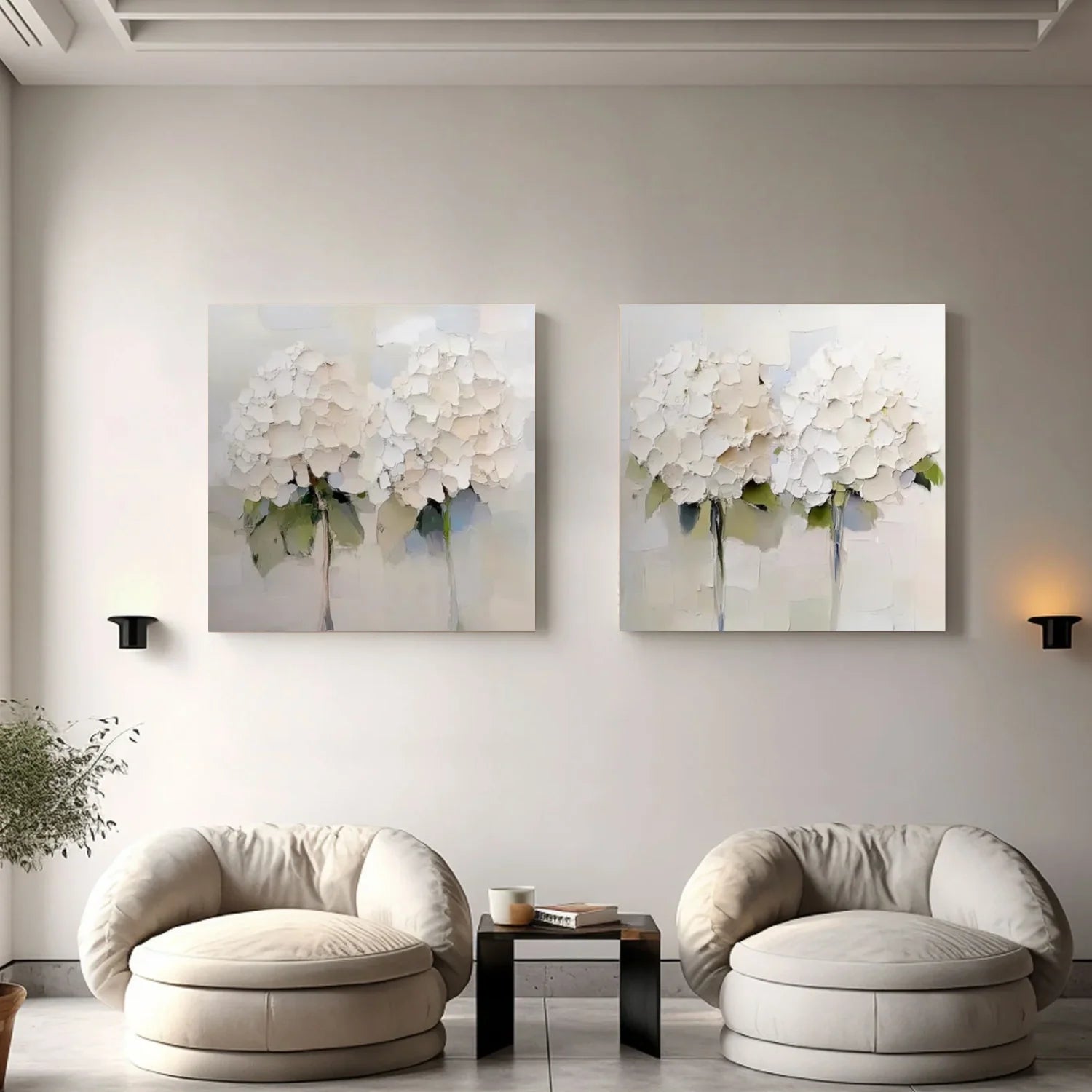 Flower & Tree Abstract Textured Wall Art Set of 2 #ML146