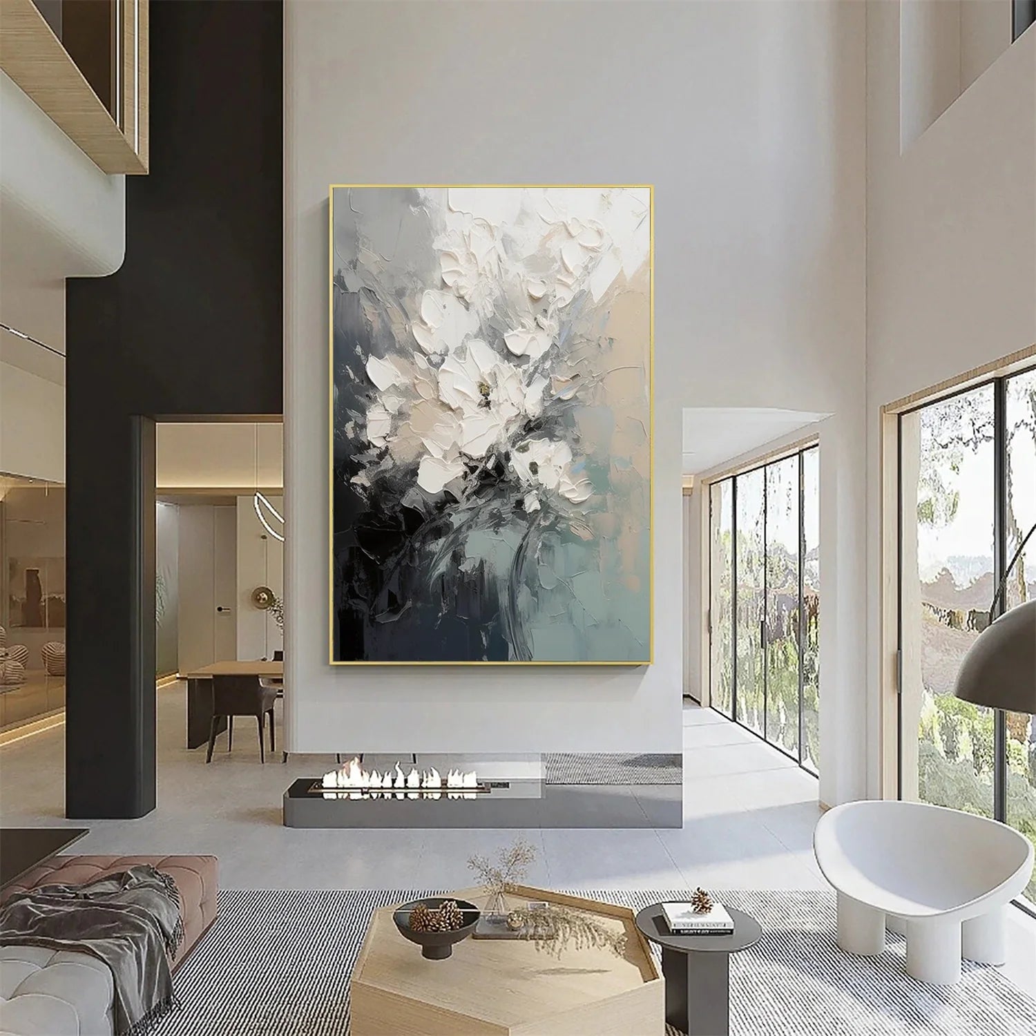 Flower & Tree Abstract Textured Wall Art #ML104