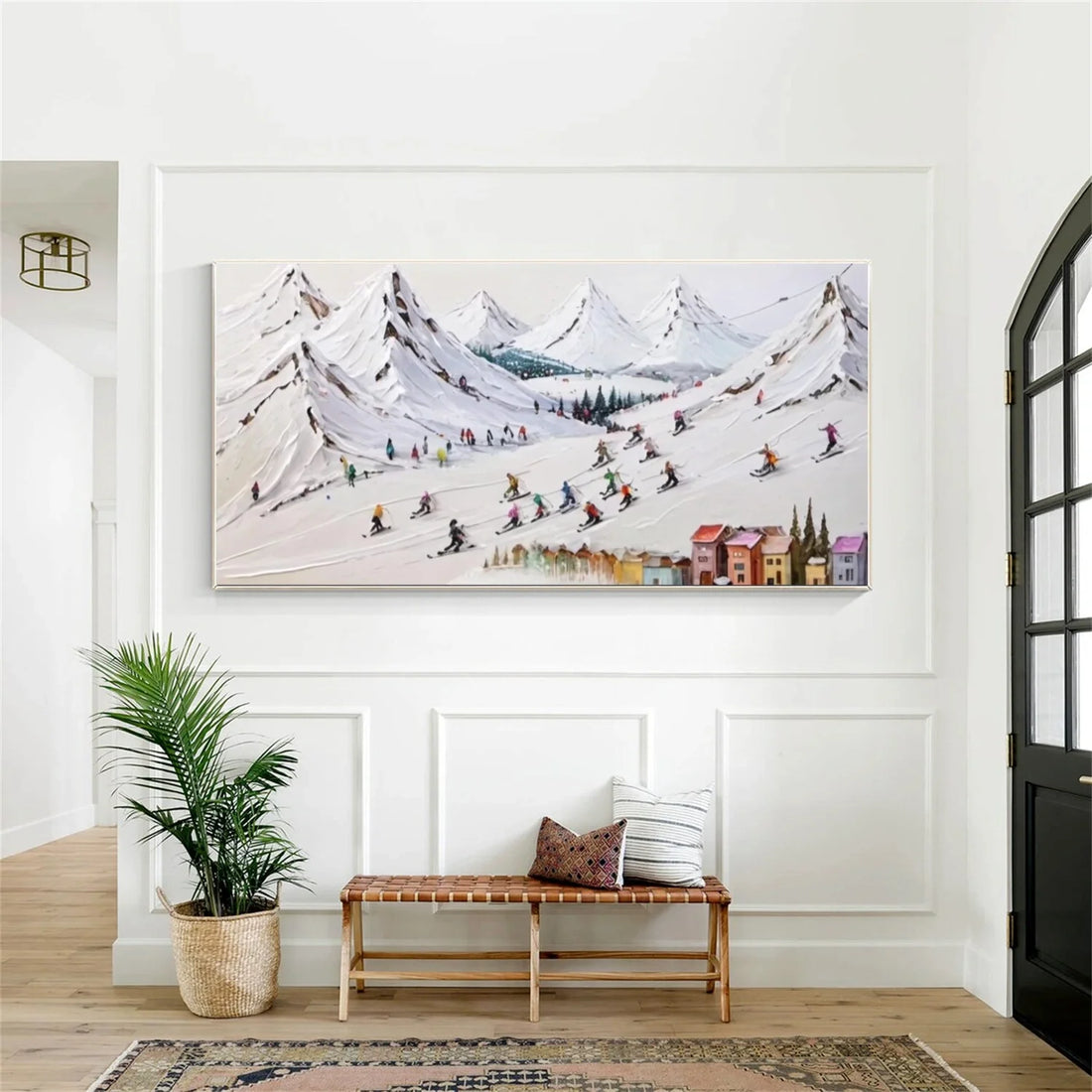 Skiing Sport Textured Wall Art #SA045