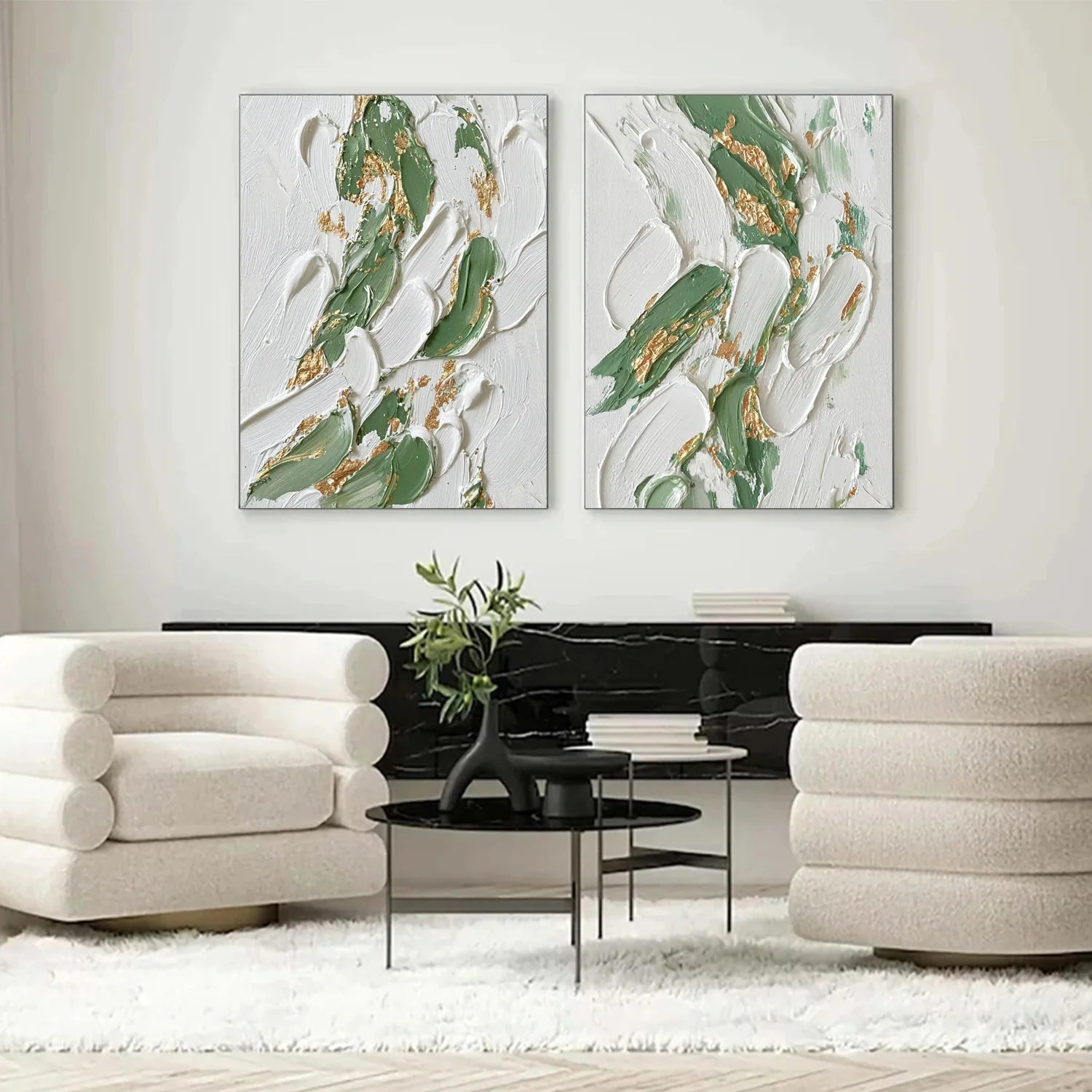 Abstract Textured Canvas Art Set of 2 #WS1002