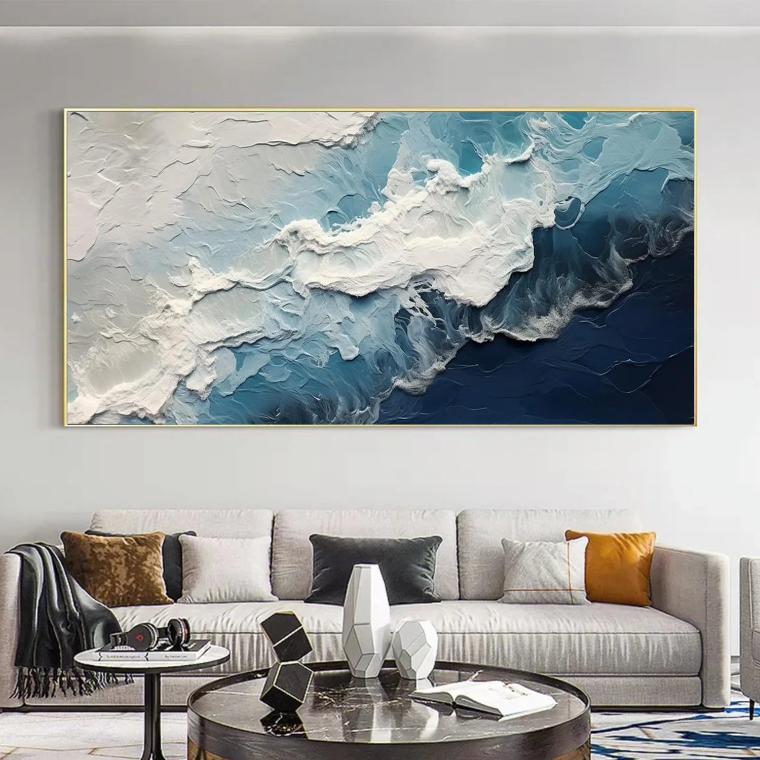 Sea & Sky Abstract Textured Wall Art #MS274