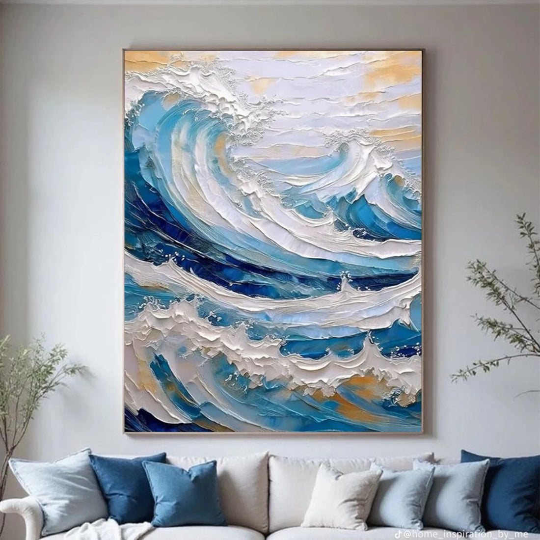 Sea & Sky Abstract Textured Wall Art #MS228