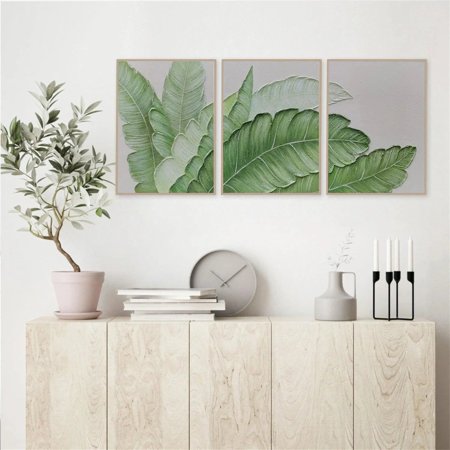 Flower & Tree Abstract Textured Wall Art Set of 3 #ML152