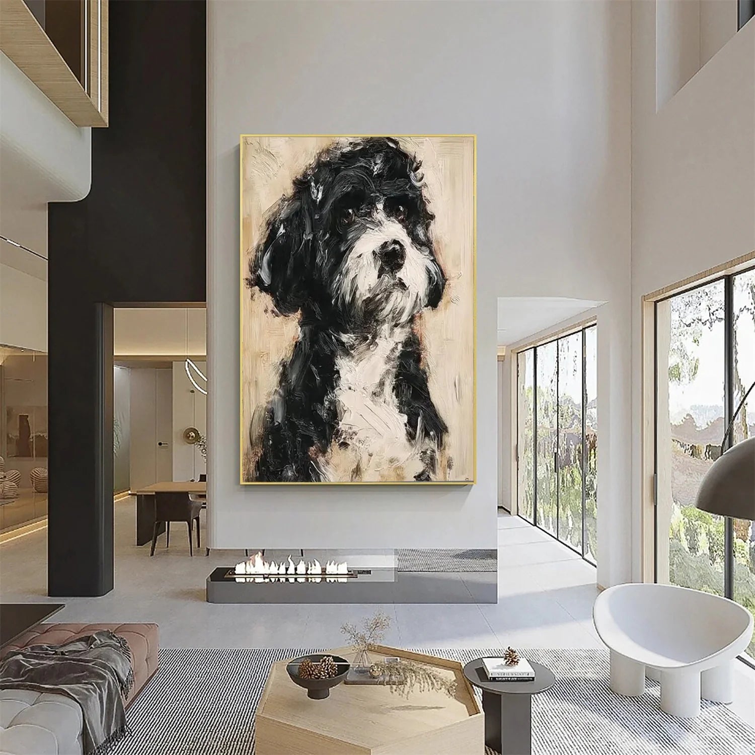 Abstract Animal Dog Wall Art #AL188