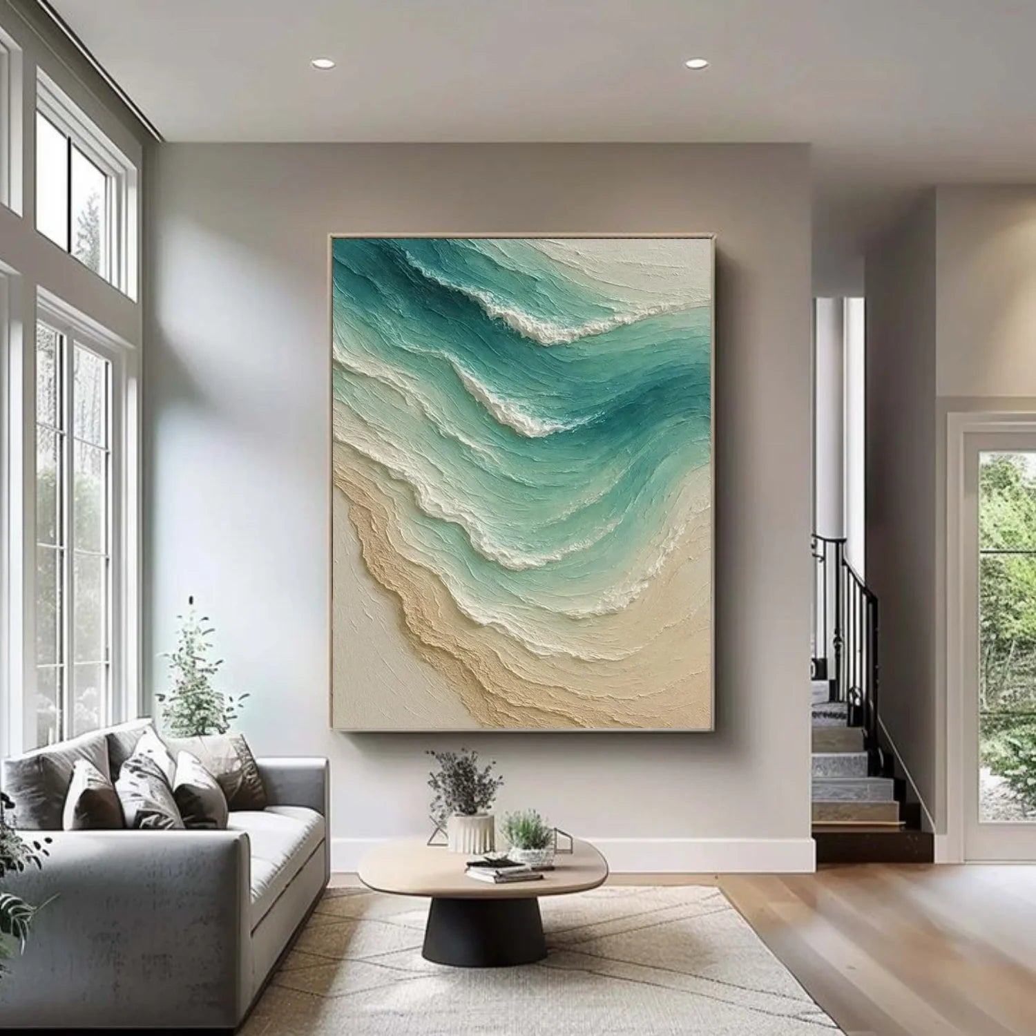 Sea & Sky Abstract Textured Wall Art #MS200