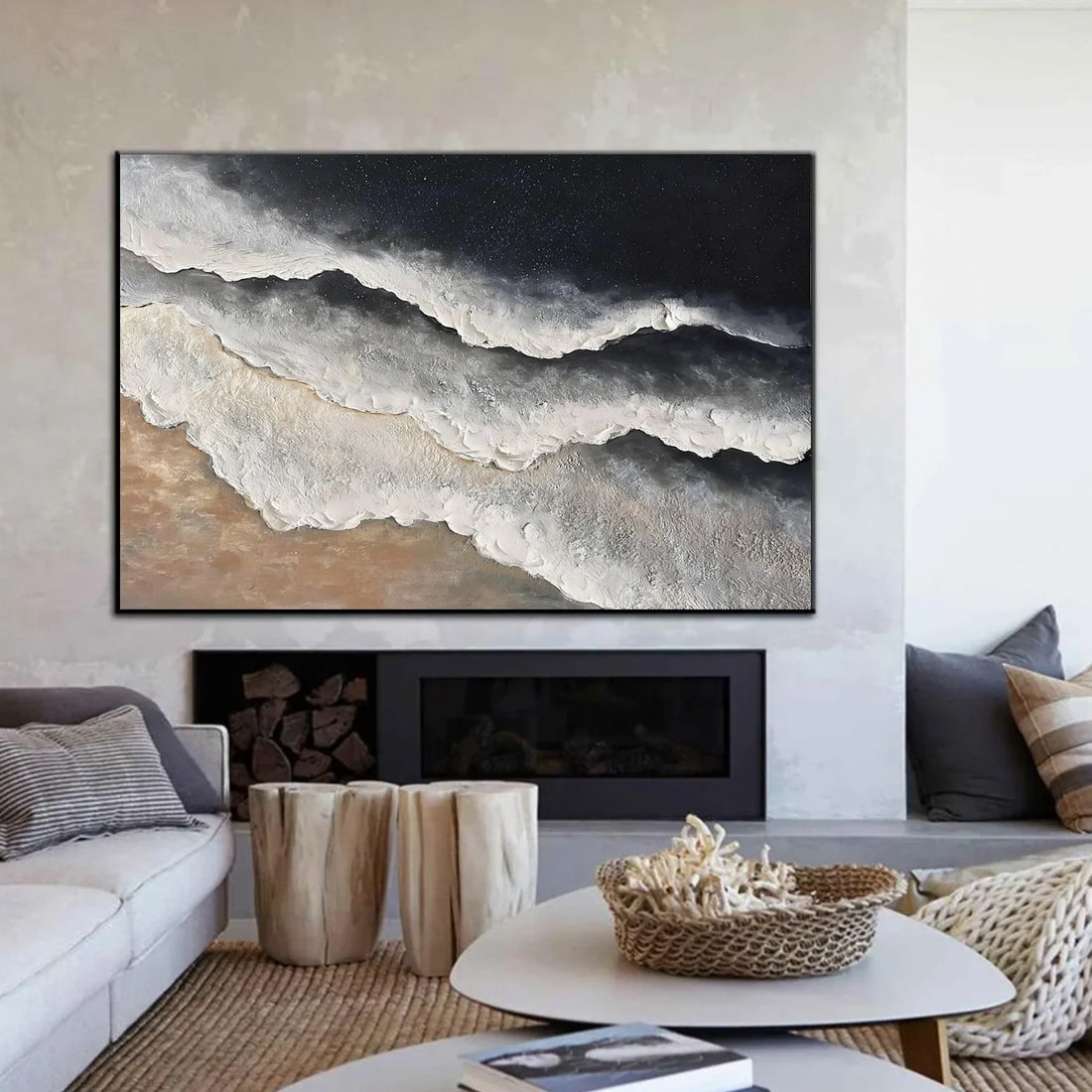 Sea & Sky Abstract Textured Wall Art #MS271