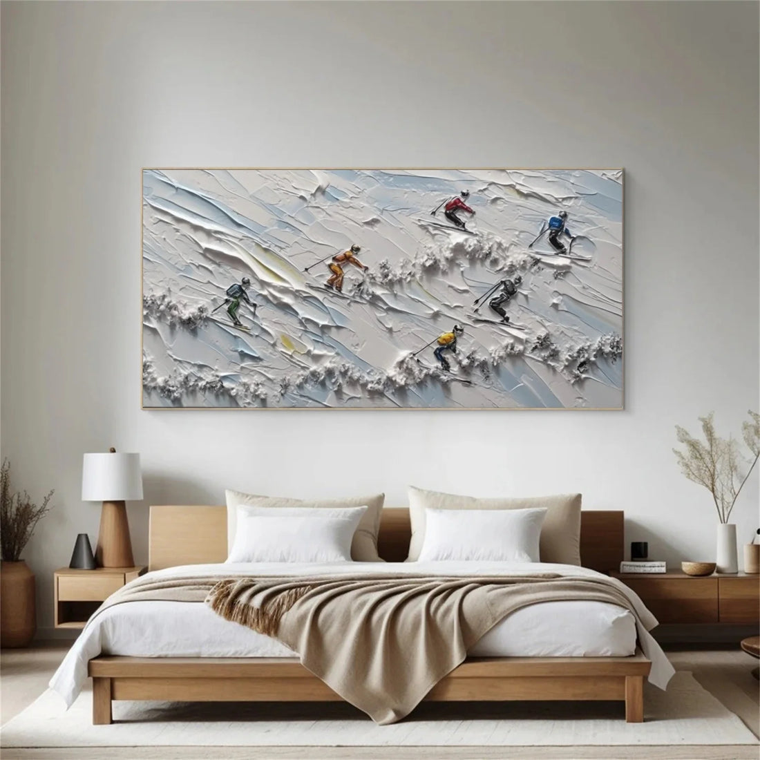 Skiing Sport Textured Wall Art #SA051