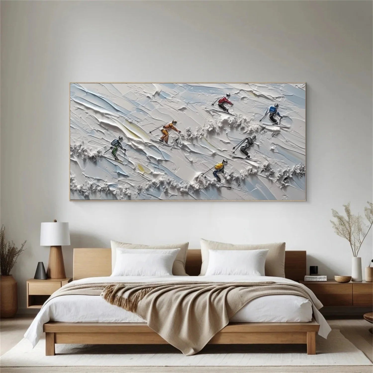 Skiing Sport Textured Wall Art #SA051