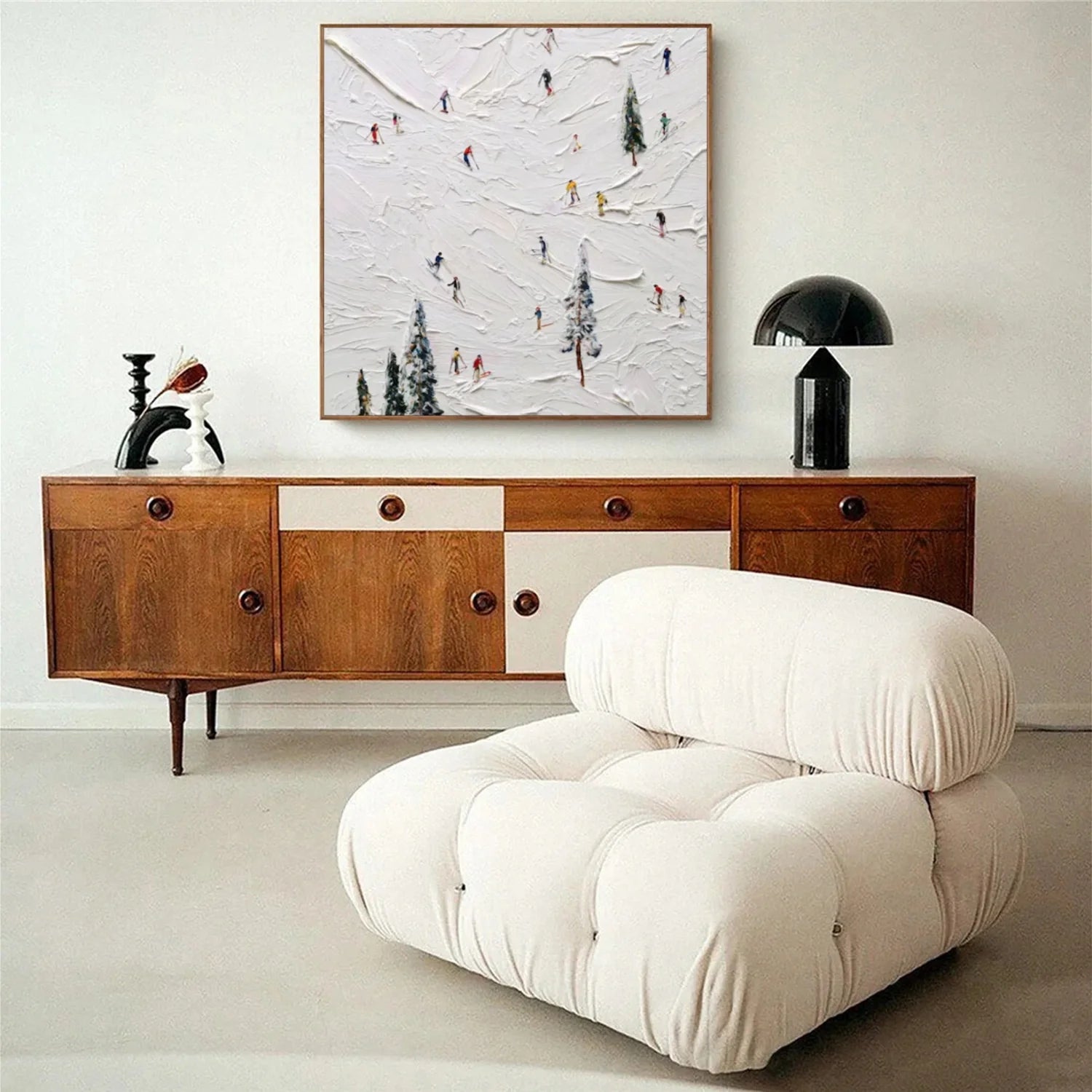 Skiing Sport Textured Wall Art #SA038