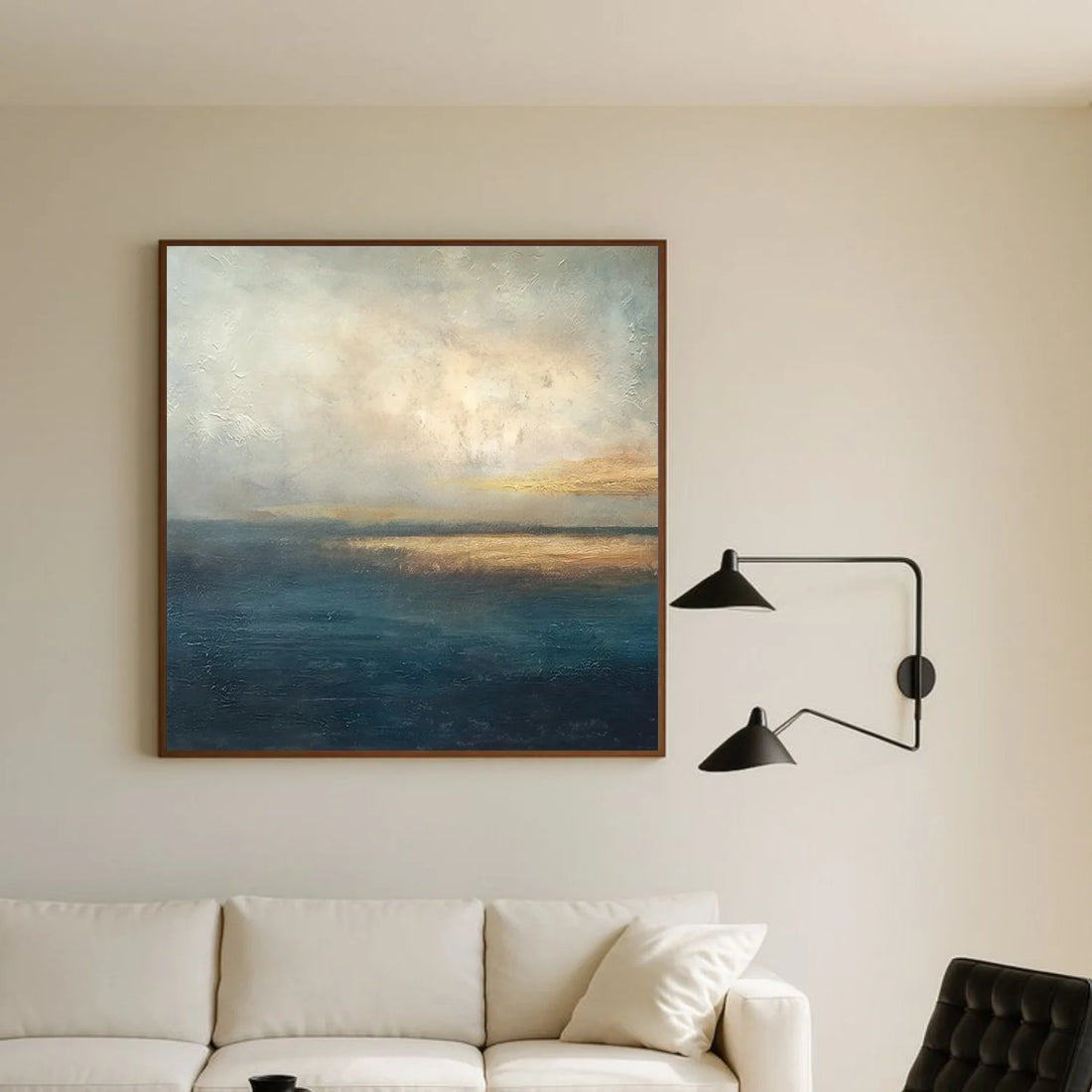 Blue and Gold Abstract Canvas Art #WS904